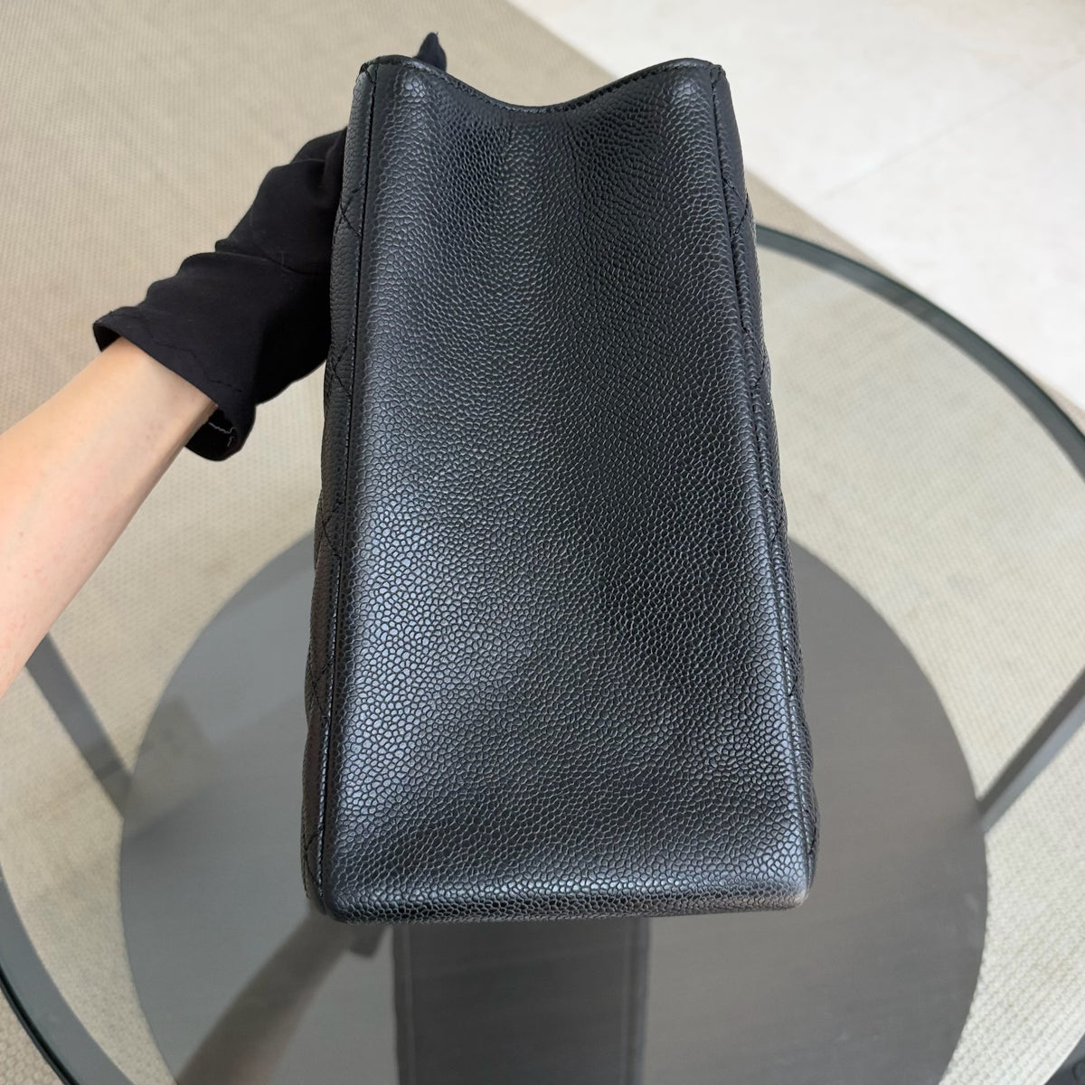Chanel GST Grand Shopping Tote - Caviar Quilted Black Gold Hardware