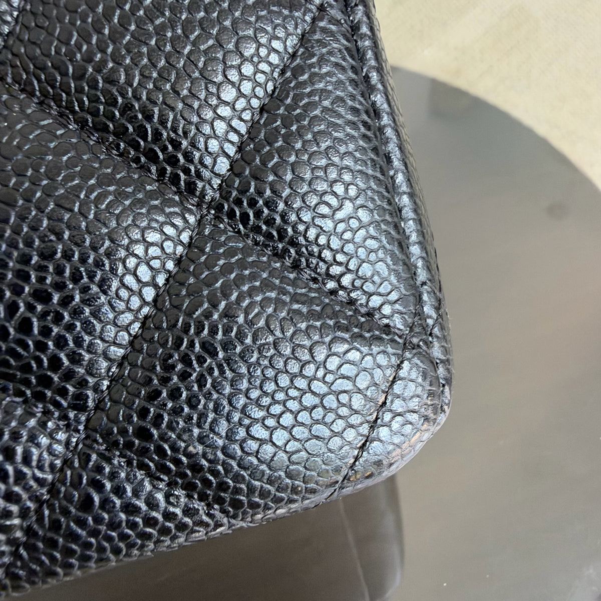 Chanel Classic Flap Maxi - Caviar 33CM Double Flap Black Silver Hardware Series 15