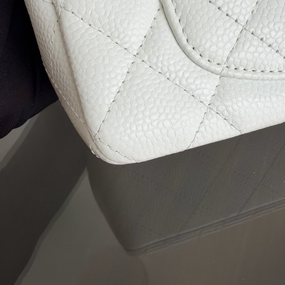 Chanel Mini Rectangle Classic Flap - 20CM Caviar Quilted White Silver Hardware Series 18