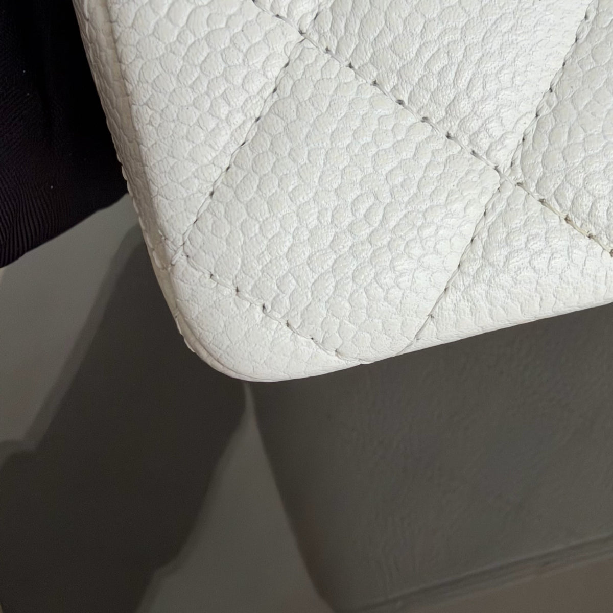 Chanel Mini Rectangle Classic Flap - 20CM Caviar Quilted White Silver Hardware Series 18