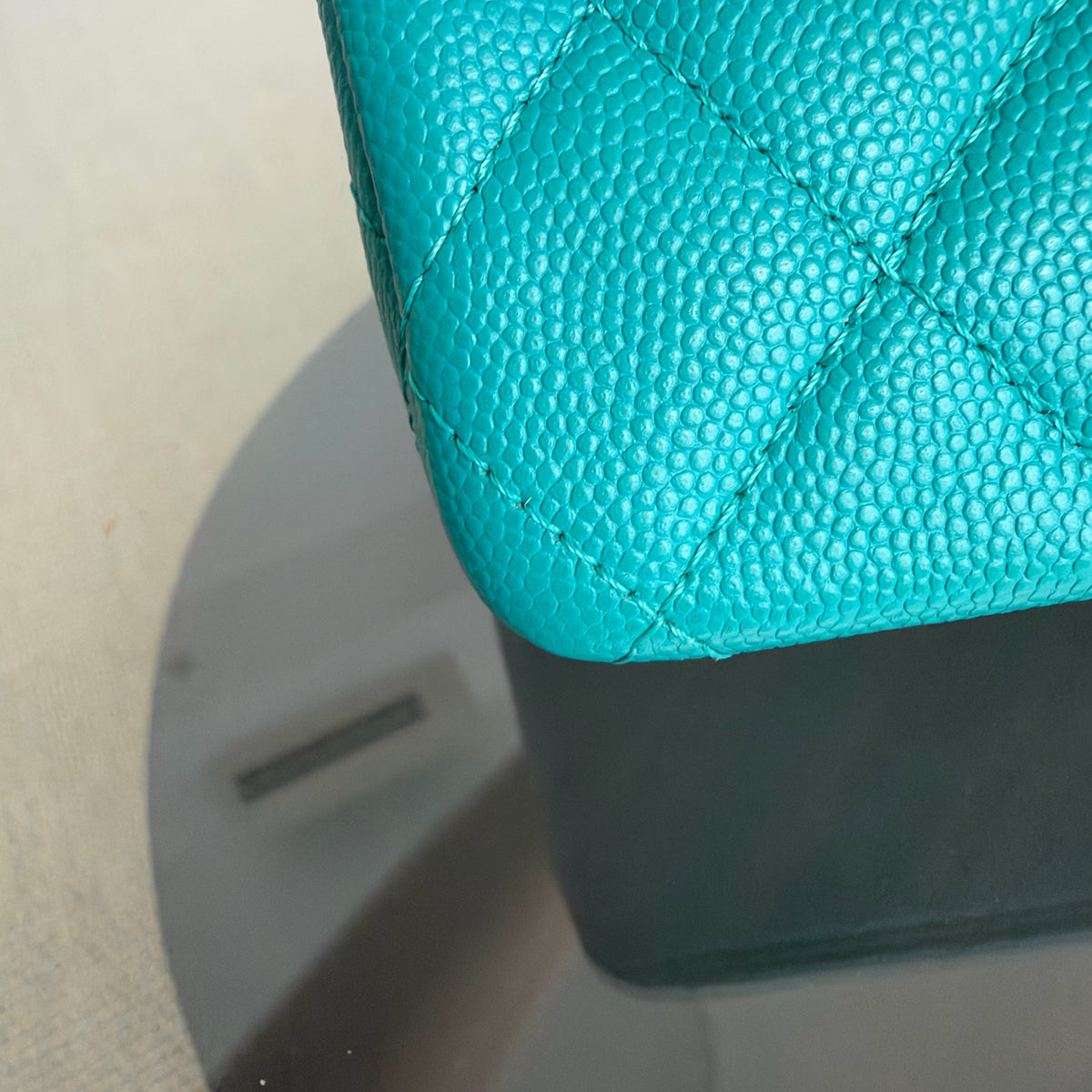 Chanel Classic Flap Medium - Caviar 25CM Quilted Cyan Blue Gold Hardware Series 23