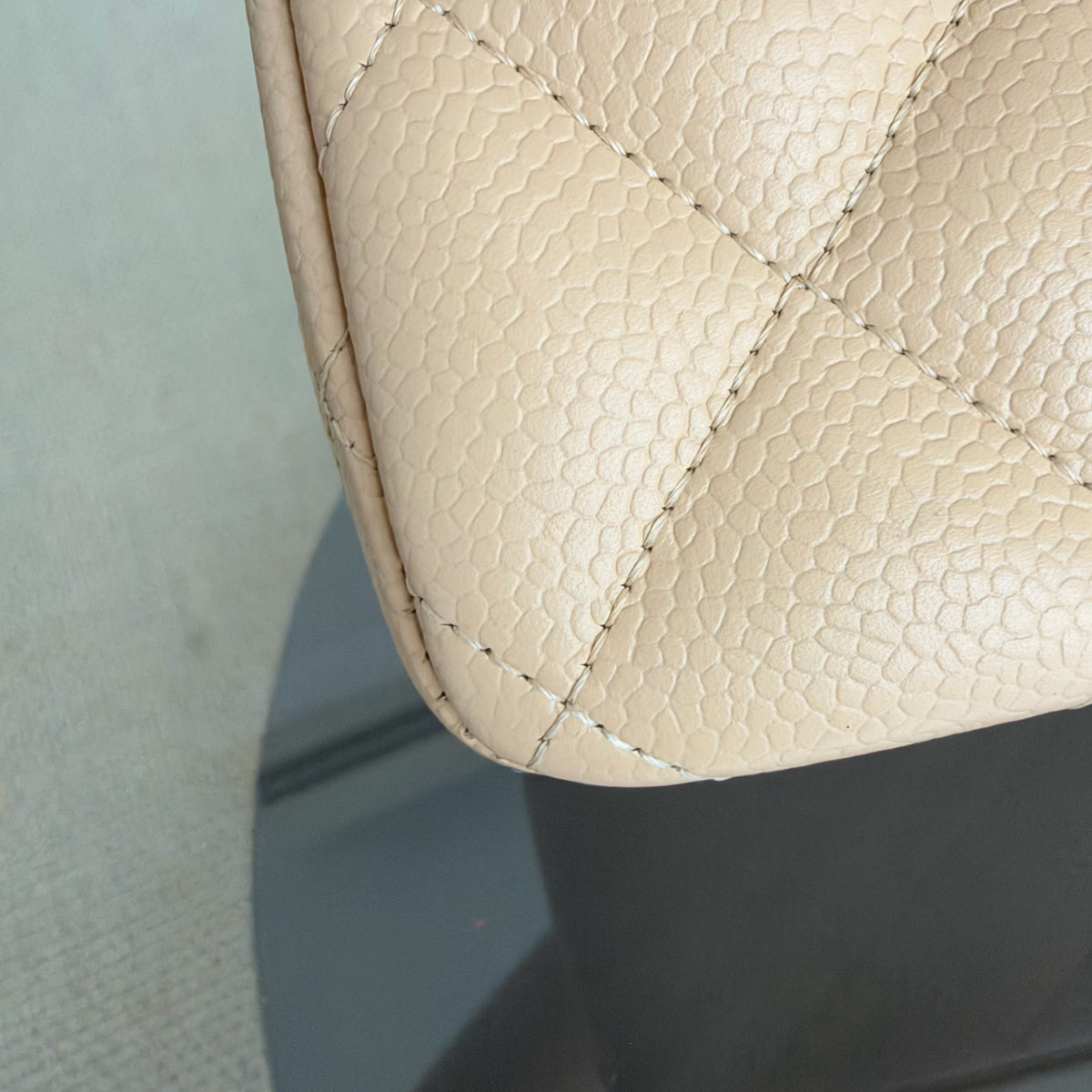 Chanel Classic Flap Jumbo - Caviar Quilted Double Flap Light Beige Gold Hardware Series 14