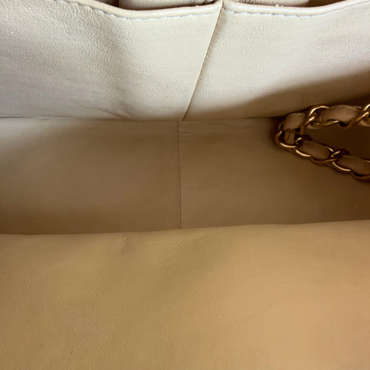 Chanel Classic Flap Jumbo - Caviar Quilted Double Flap Light Beige Gold Hardware Series 14
