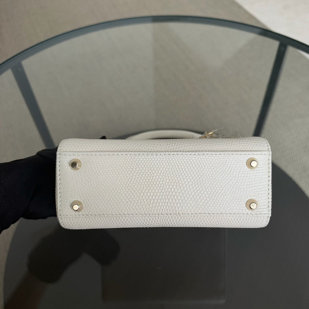 Dior Lady Mini - Exotic Lizard White Gold Hardware