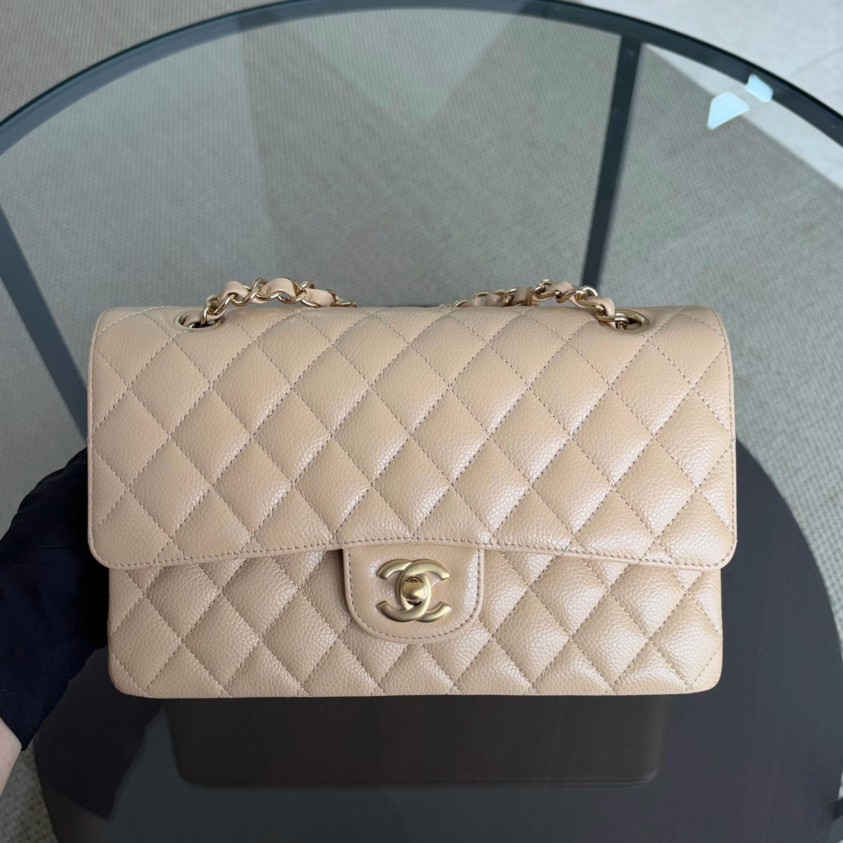 Chanel Classic Flap Medium - Caviar 25CM Quilted Caramel Gold Hardware Series 31