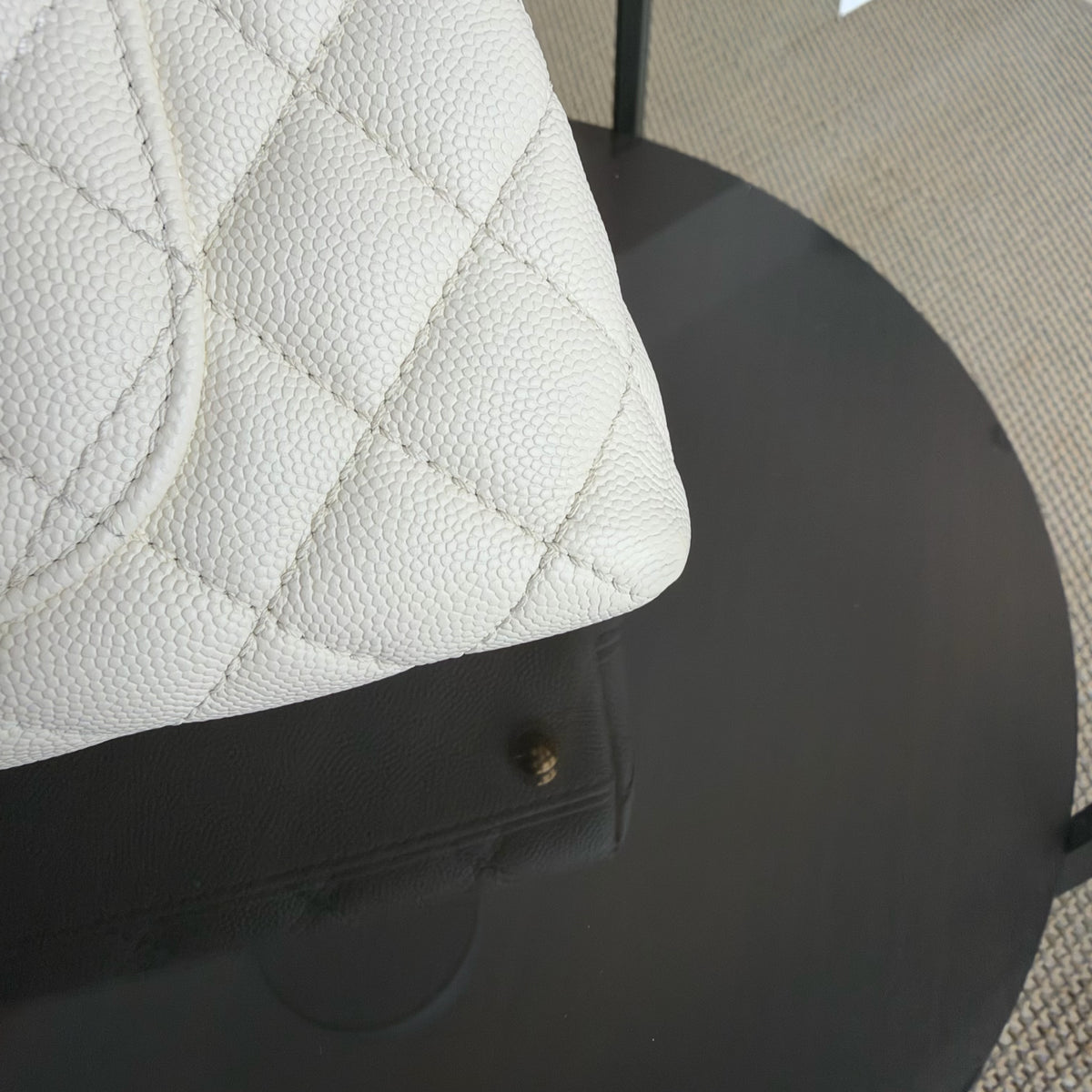 Chanel Coco Handle Small - 24CM Caviar Quilted White Gold Hardware Microchip