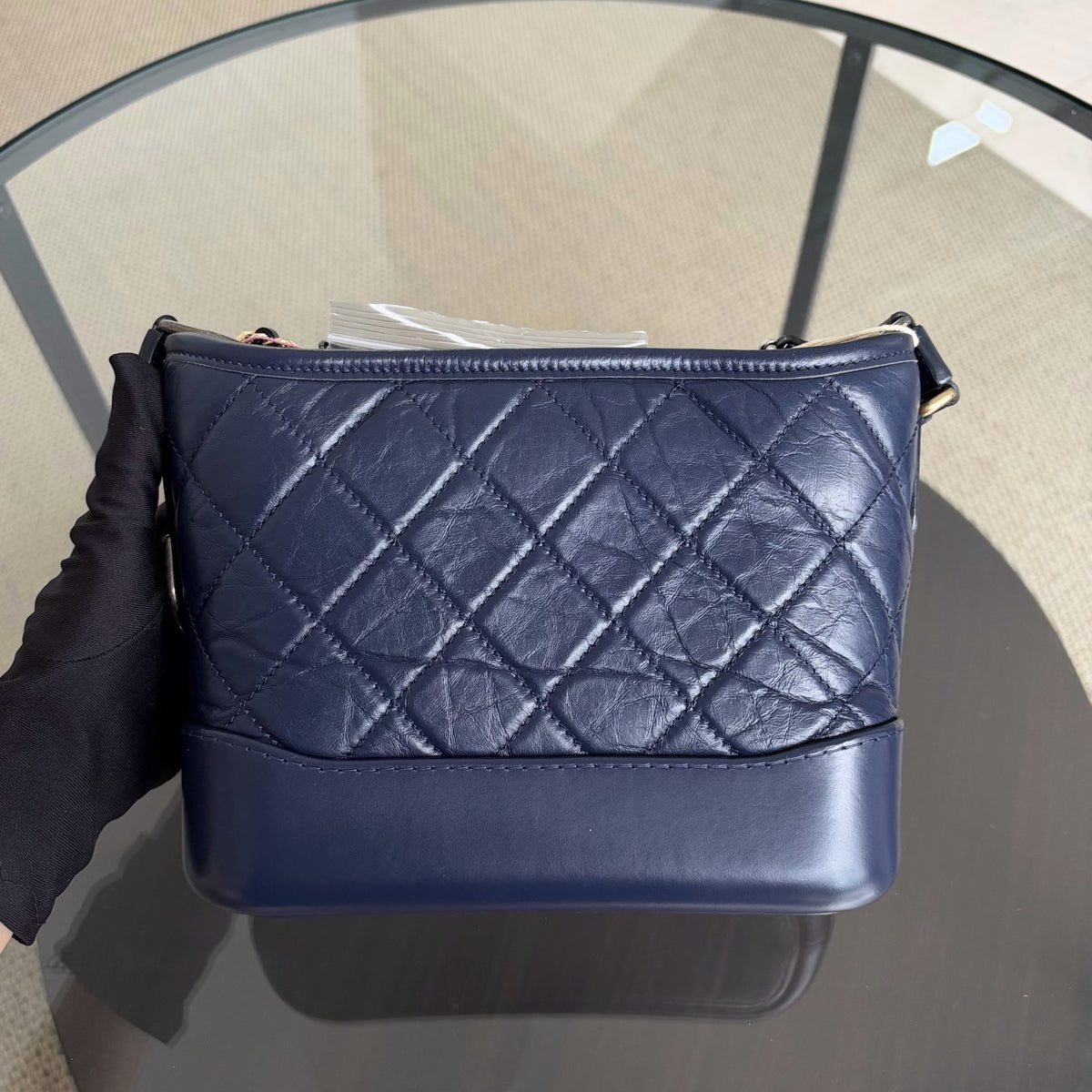 Chanel Gabrielle Small - Aged Calfskin Dark Blue Mixed Gold Hardware Series 26