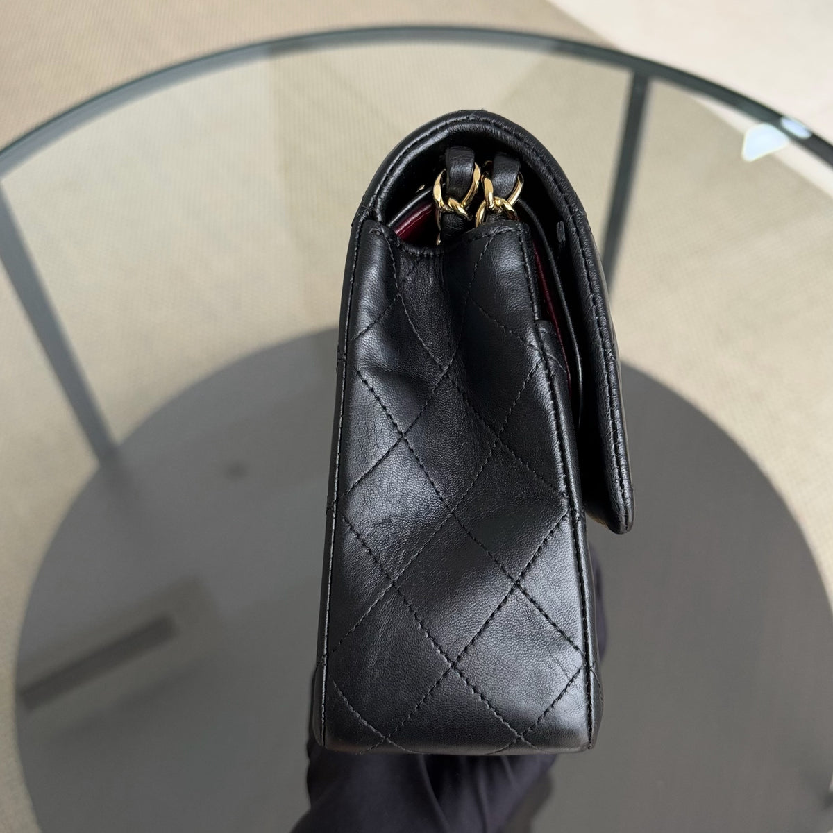 Chanel Classic Flap Medium - 25CM Quilted Lambskin Black Gold Hardware Series 13