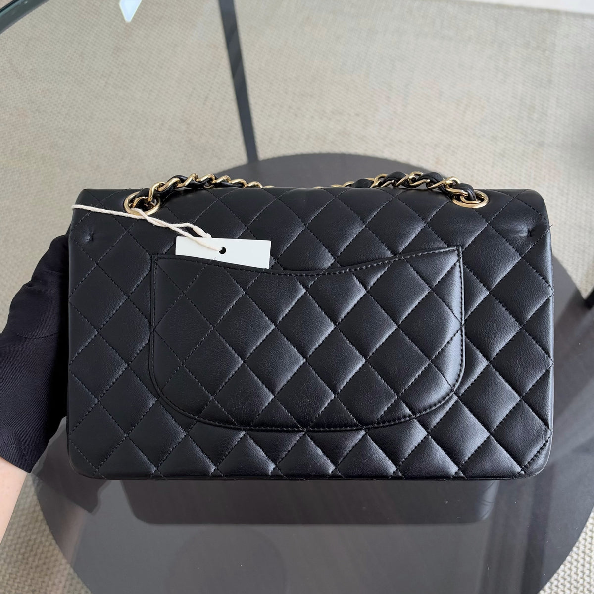 Chanel Classic Flap Medium - 25CM Quilted Lambskin Black Gold Hardware Series 13