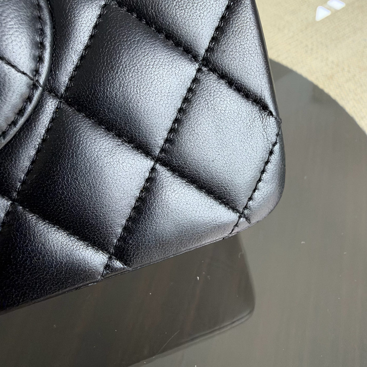 Chanel Classic Flap Medium - 25CM Quilted Lambskin Black Gold Hardware Series 13