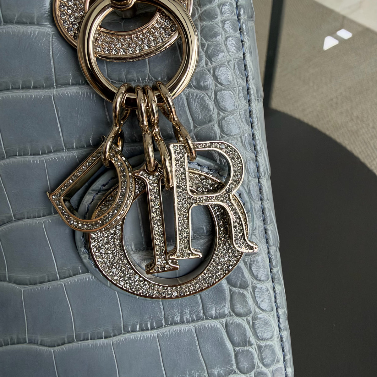 Dior Lady Mini - Exotic Himalaya Crocodile Limited Edition Swarovski Crystal Silver Hardware