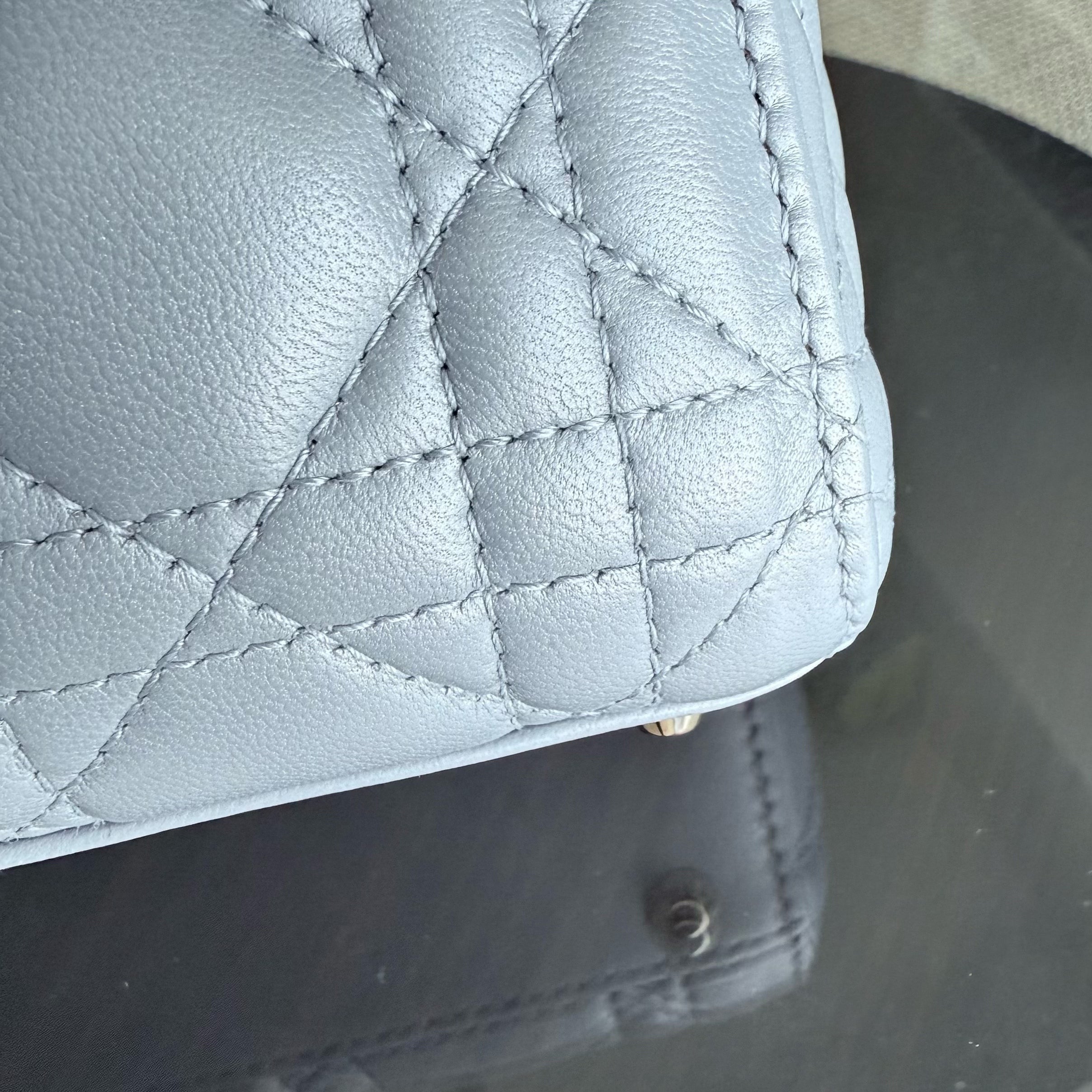 Dior Lady Mini - Cannage Lambskin Silver Gold Hardware Chain Strap