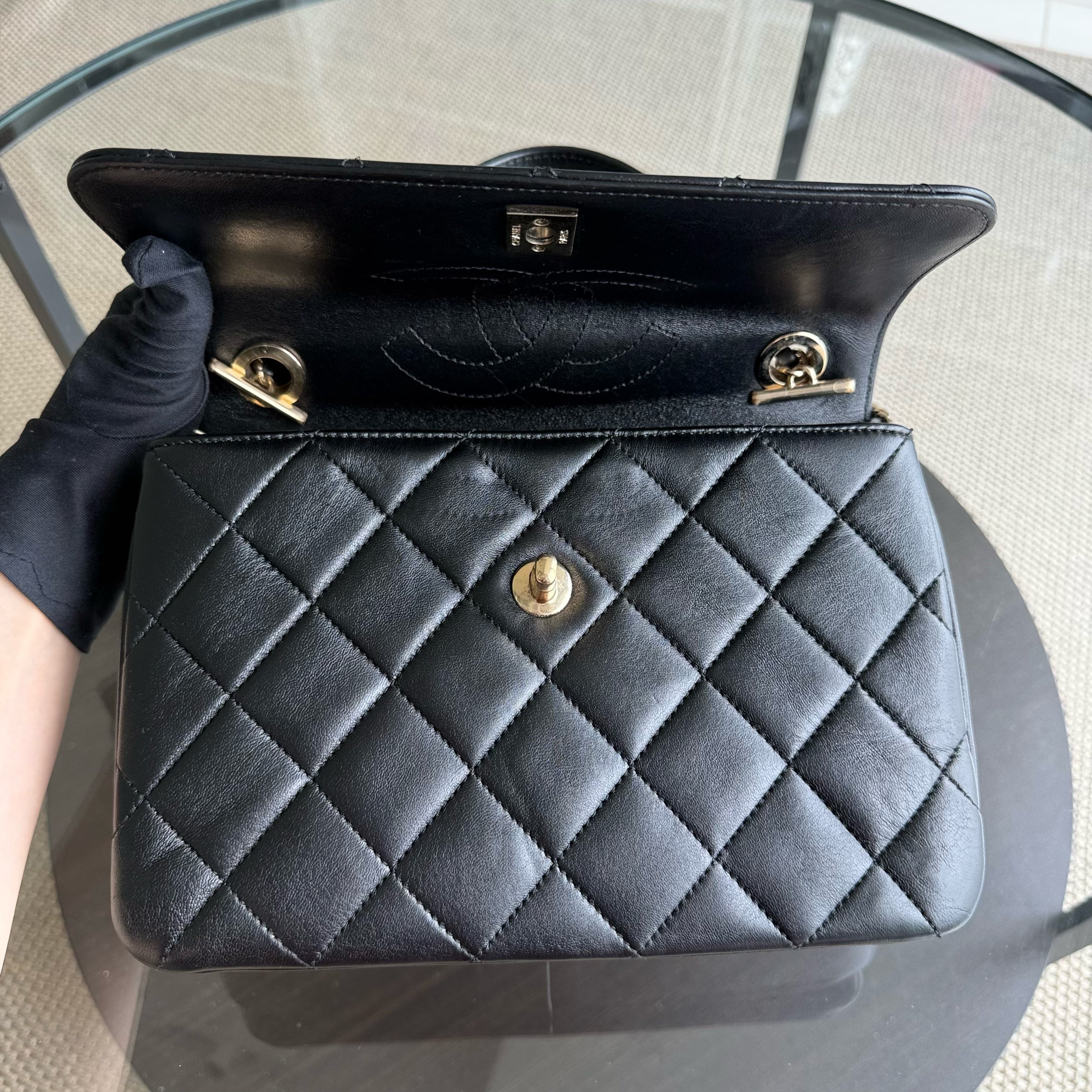 Chanel Trendy CC Small - Quilted Lambskin Black Gold Hardware Series 24