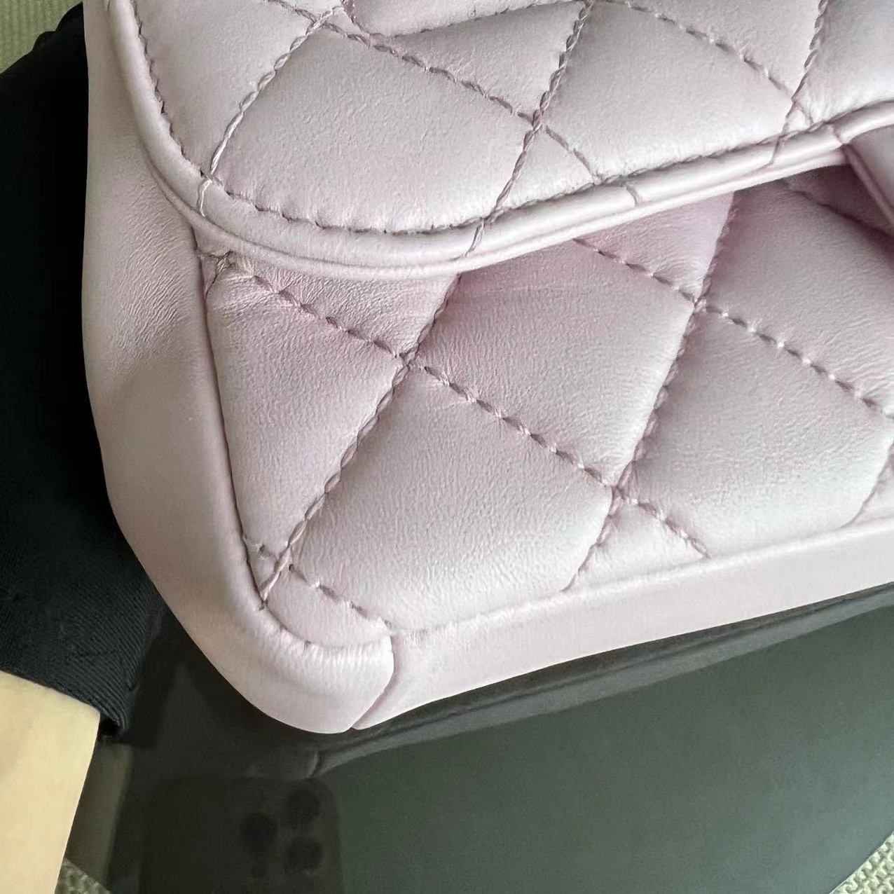 Mademoiselle 23CM Small Quilted Lambskin Pink Golden Hardware Series 21