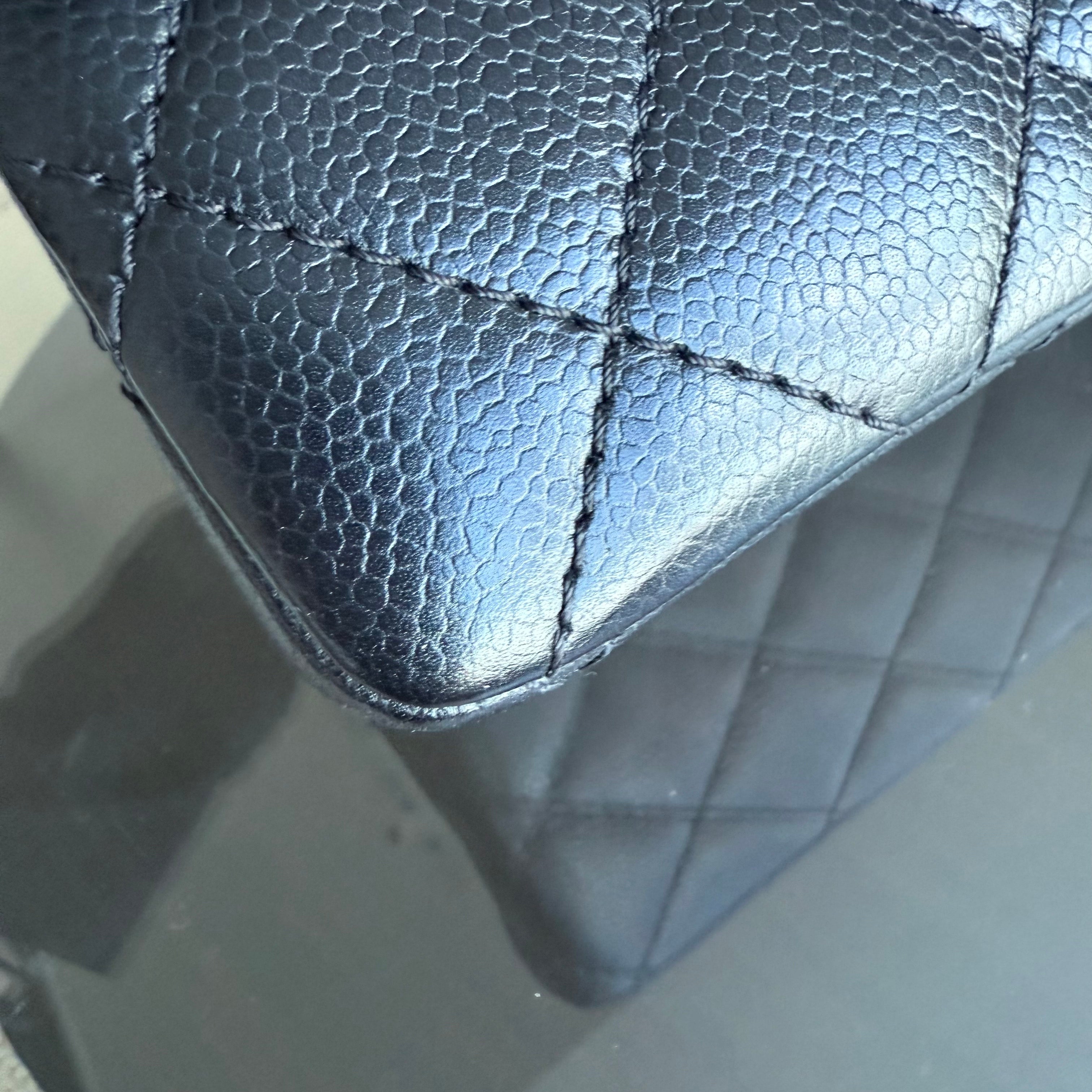 Chanel 2.55 Reissue 227 - Caviar Quilted Black Aged Gold Hardware Series 18