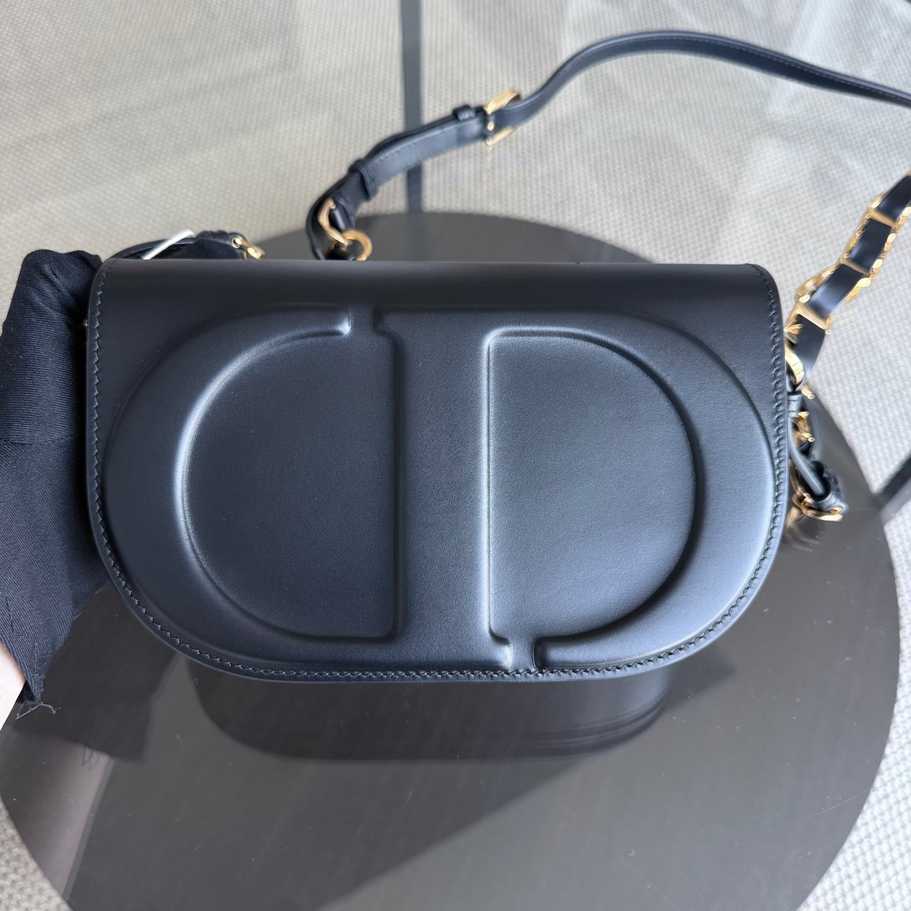 Dior CD Signature Bag - Black Calfskin Gold Hardware