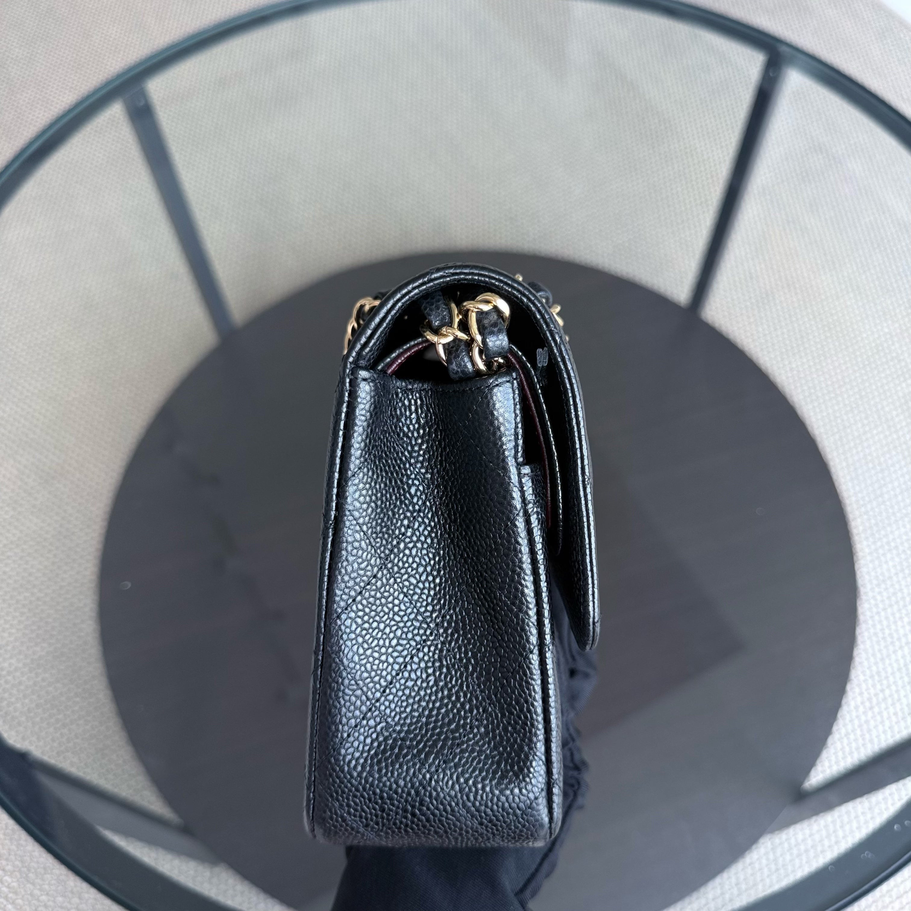 Chanel Classic Flap Medium - Caviar 25CM Quilted Black Gold Hardware Series 19