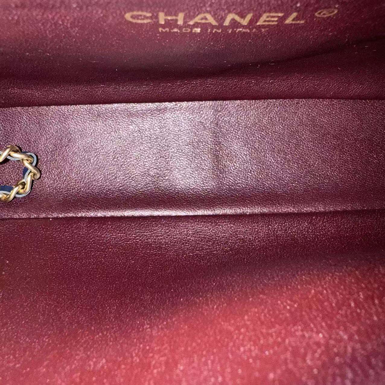 *Rare 2015 Re-issue* Chanel Diana - 28CM Quilted Lambskin Dark Blue Gold Hardware Series 20