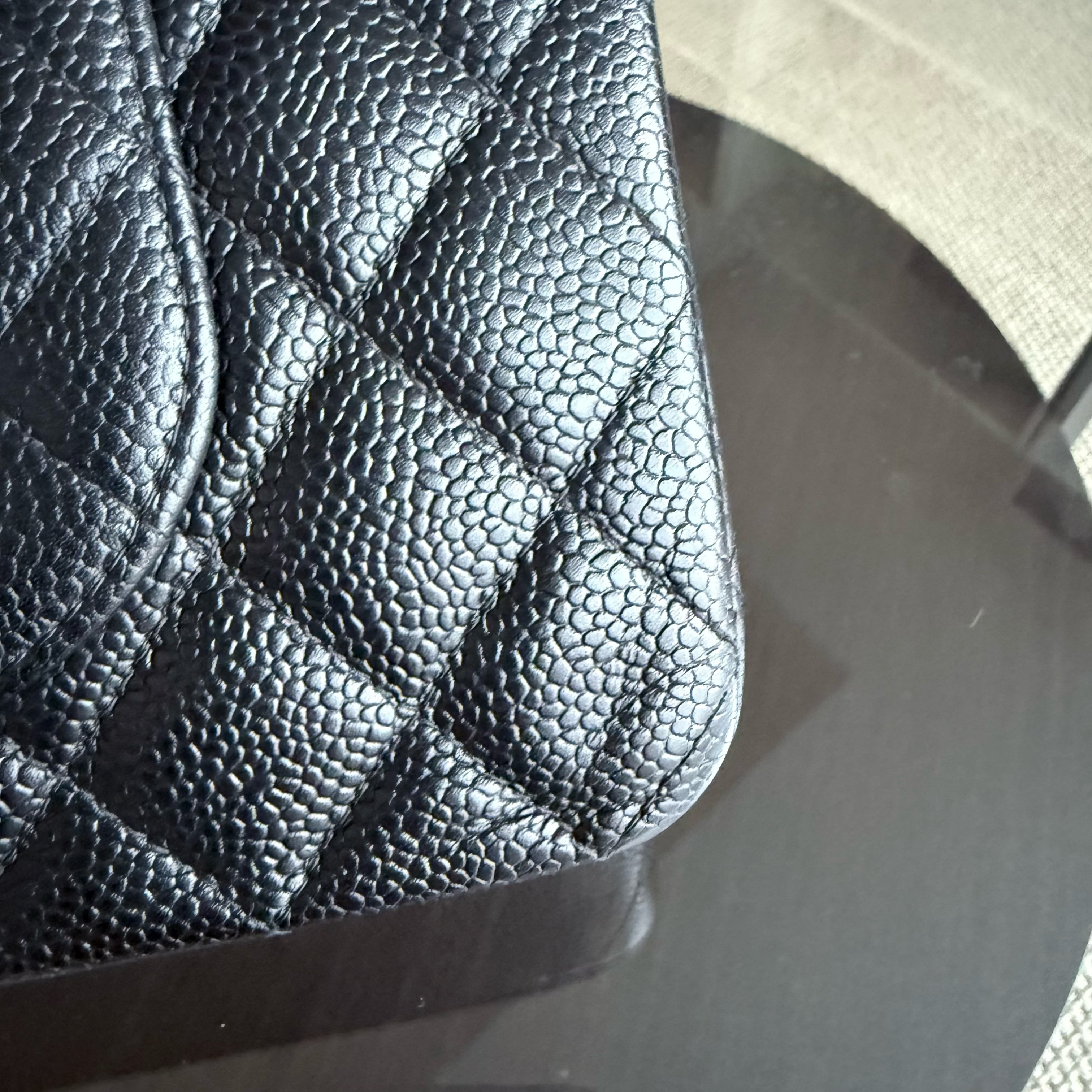 Chanel Classic Flap Medium - Caviar 25CM Quilted Black Gold Hardware Series 10