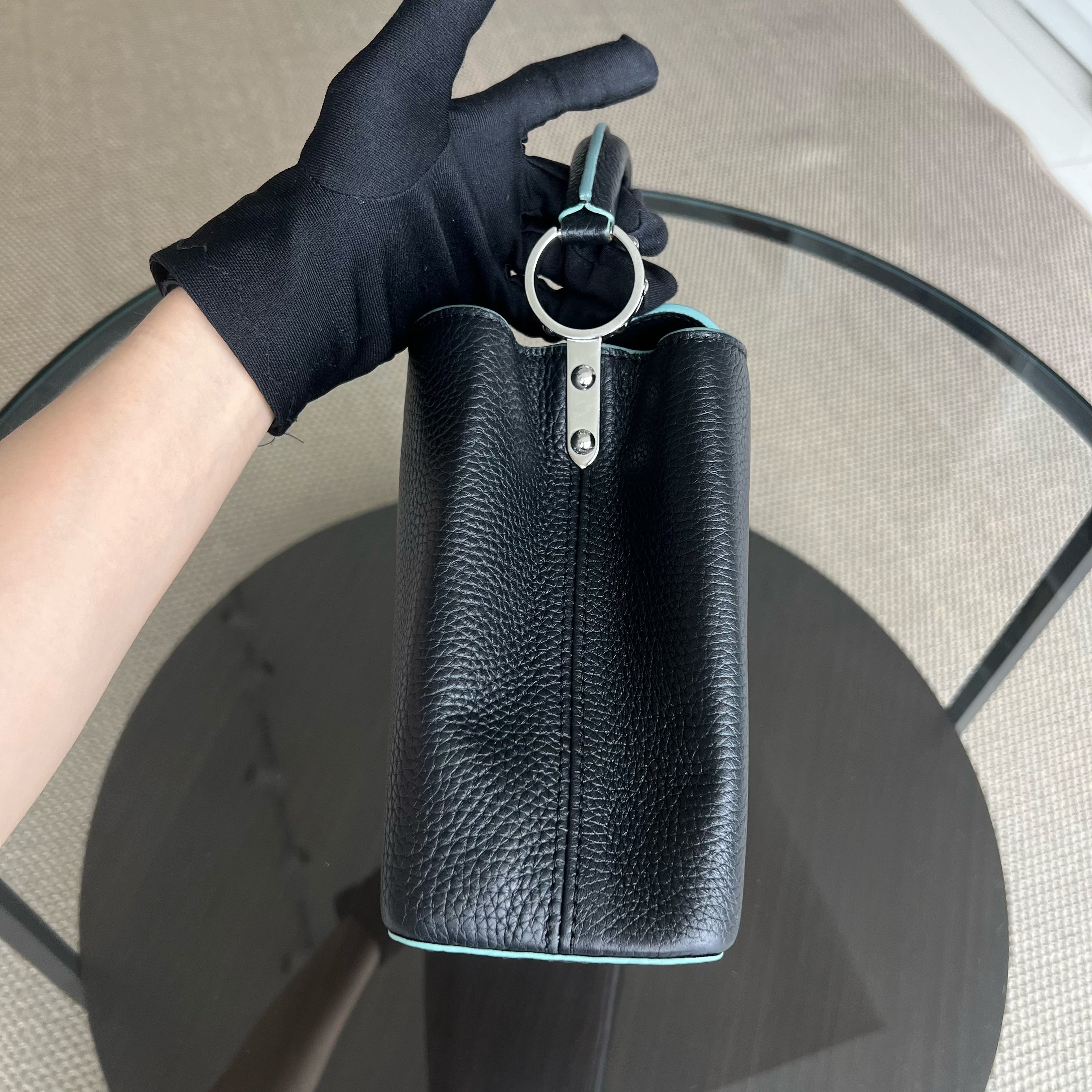 Louis Vuitton Capucines BB - Grained Calfskin Taurillon Noir Black Silver Hardware