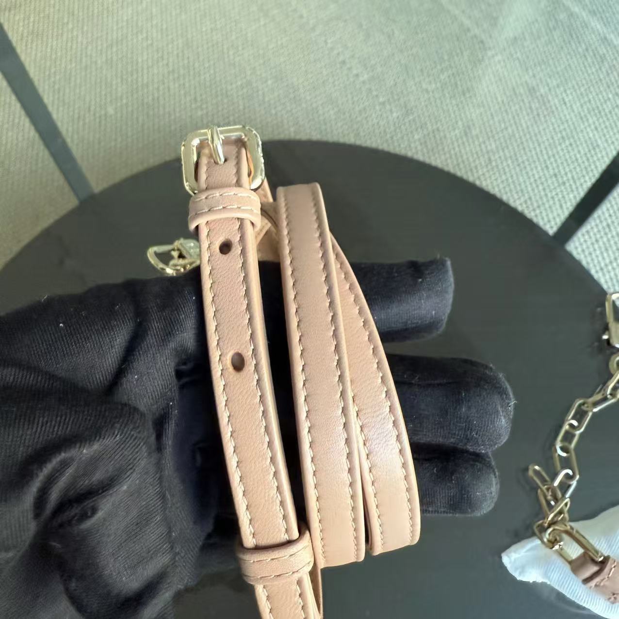 Dior D-joy Micro - Lambskin Cannage Nude Pink Gold Hardware