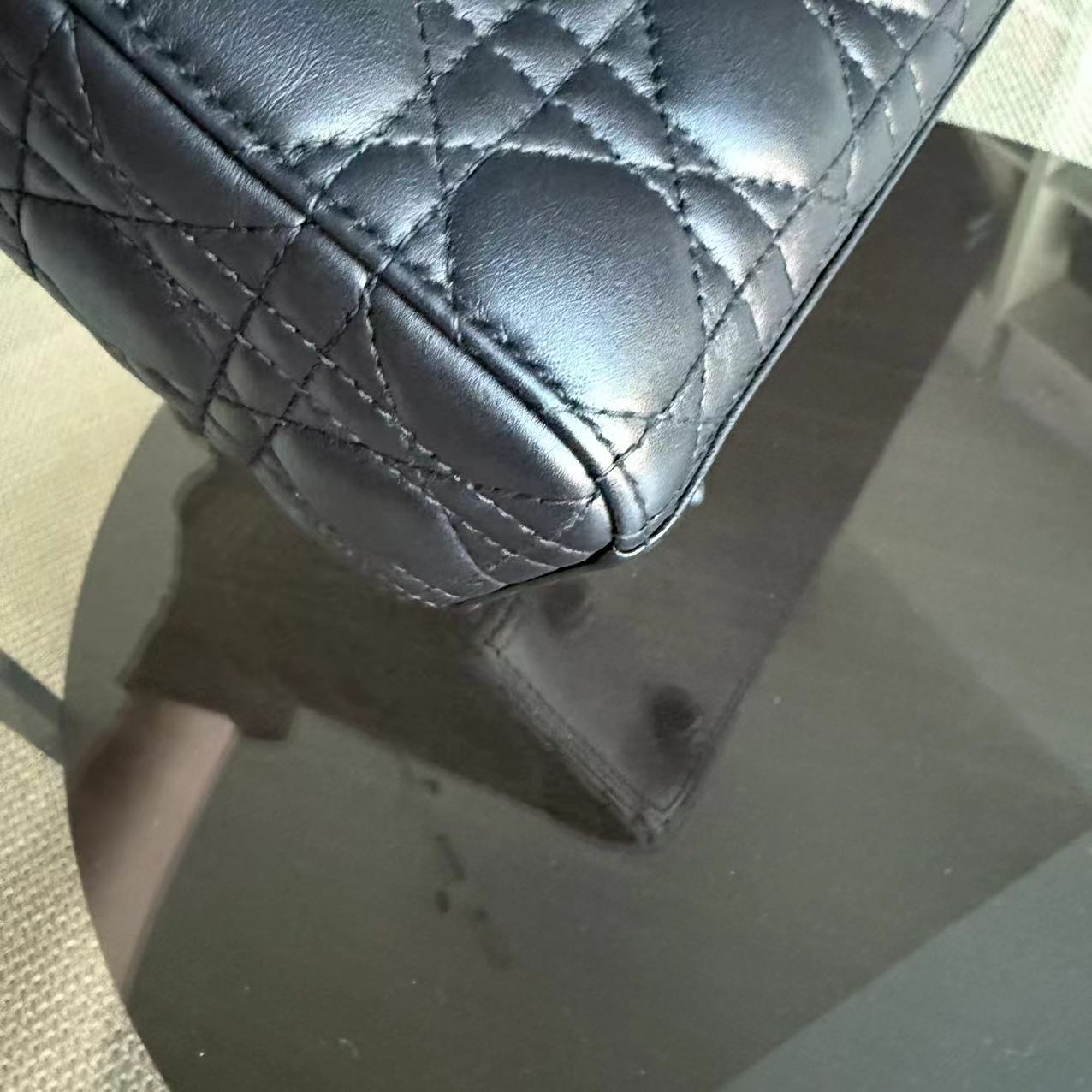 Dior Lady Small ABC - All Black Cannage Calfskin Black Hardware