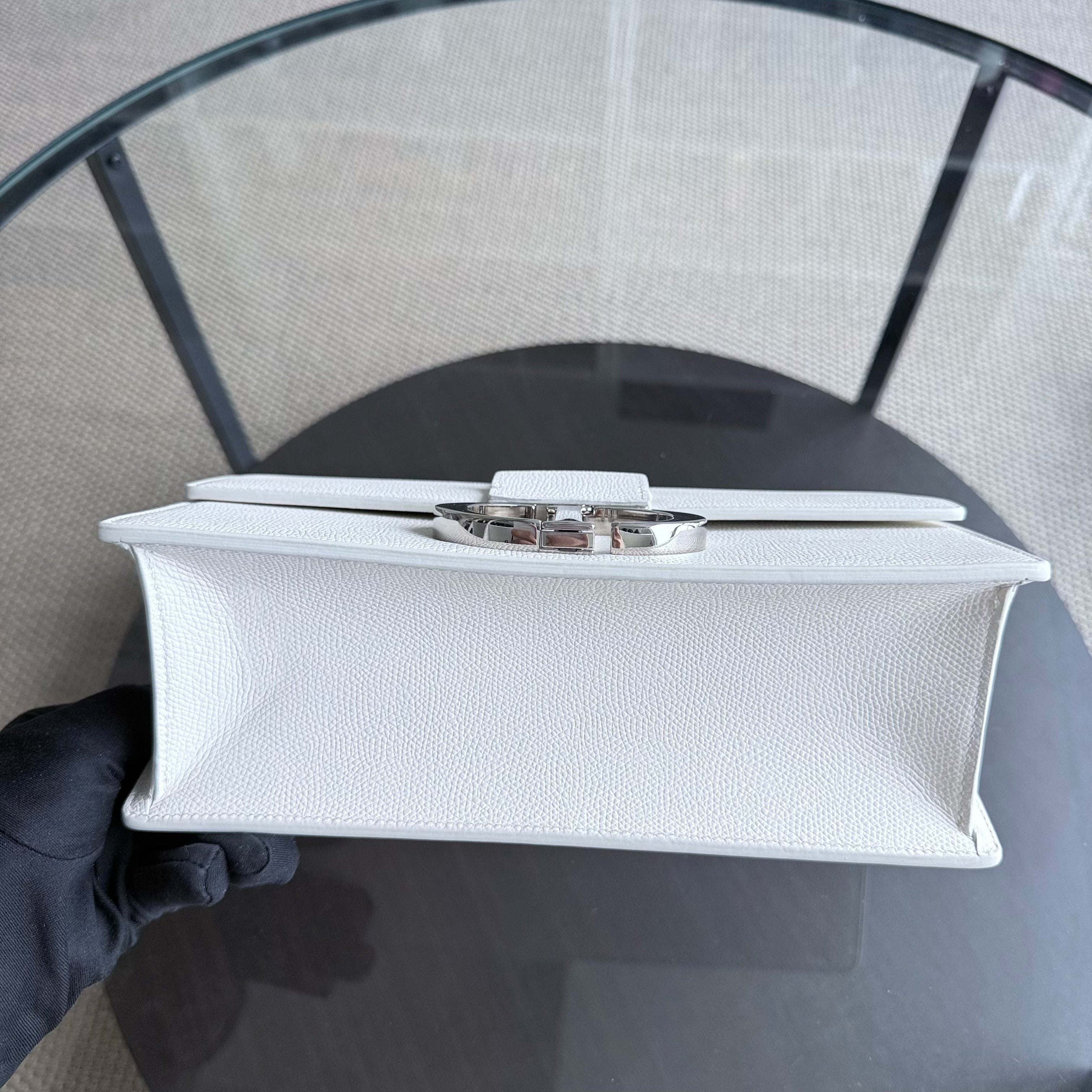 Dior 30 Montaigne - Grained Calfskin White Silver Hardware