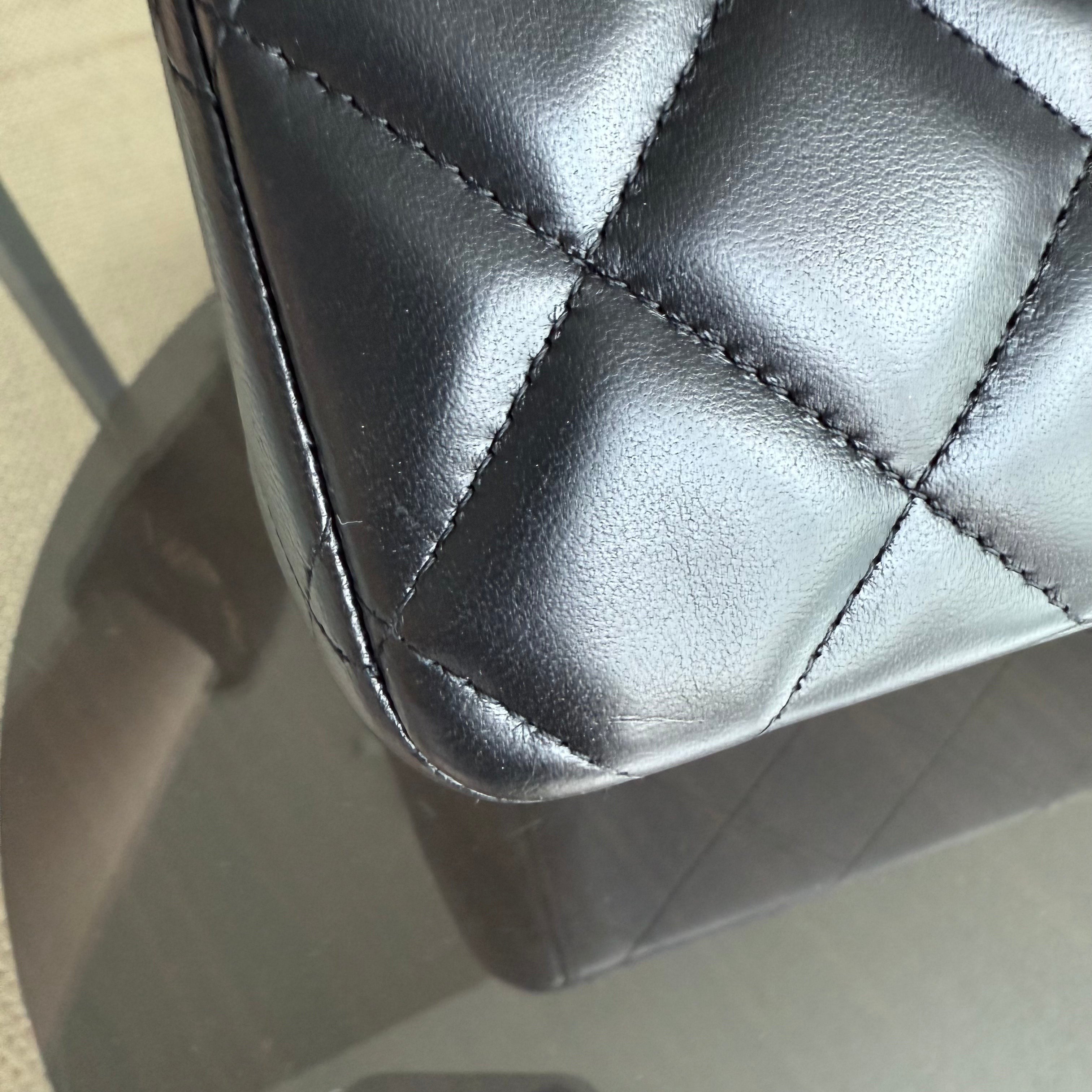 Chanel Classic Flap Maxi - 34CM Quilted Lambskin Double Flap Black Gold Hardware Series 15