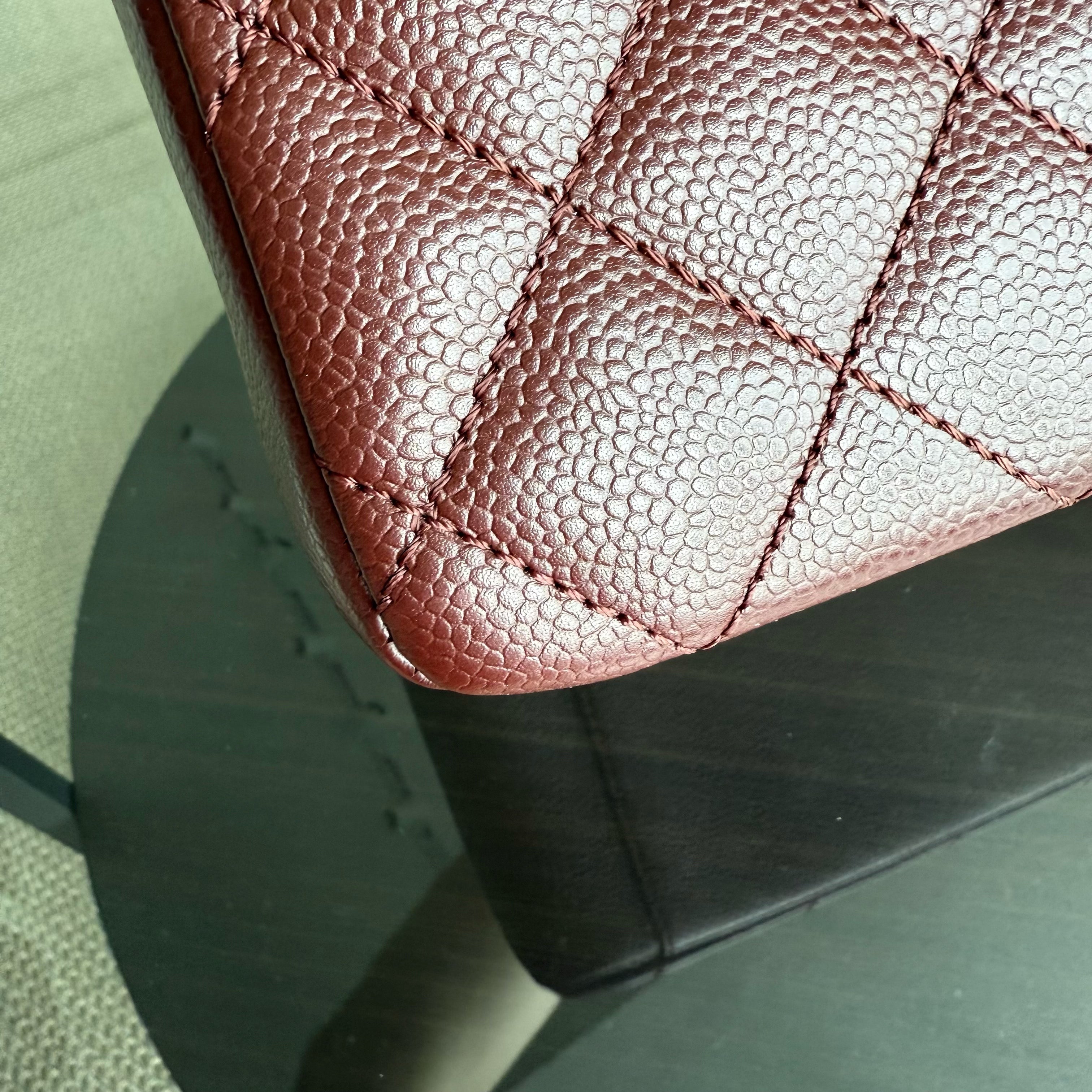 Chanel GST Grand Shopping Tote - Burgundy Caviar Quilted Silver Hardware Series 18