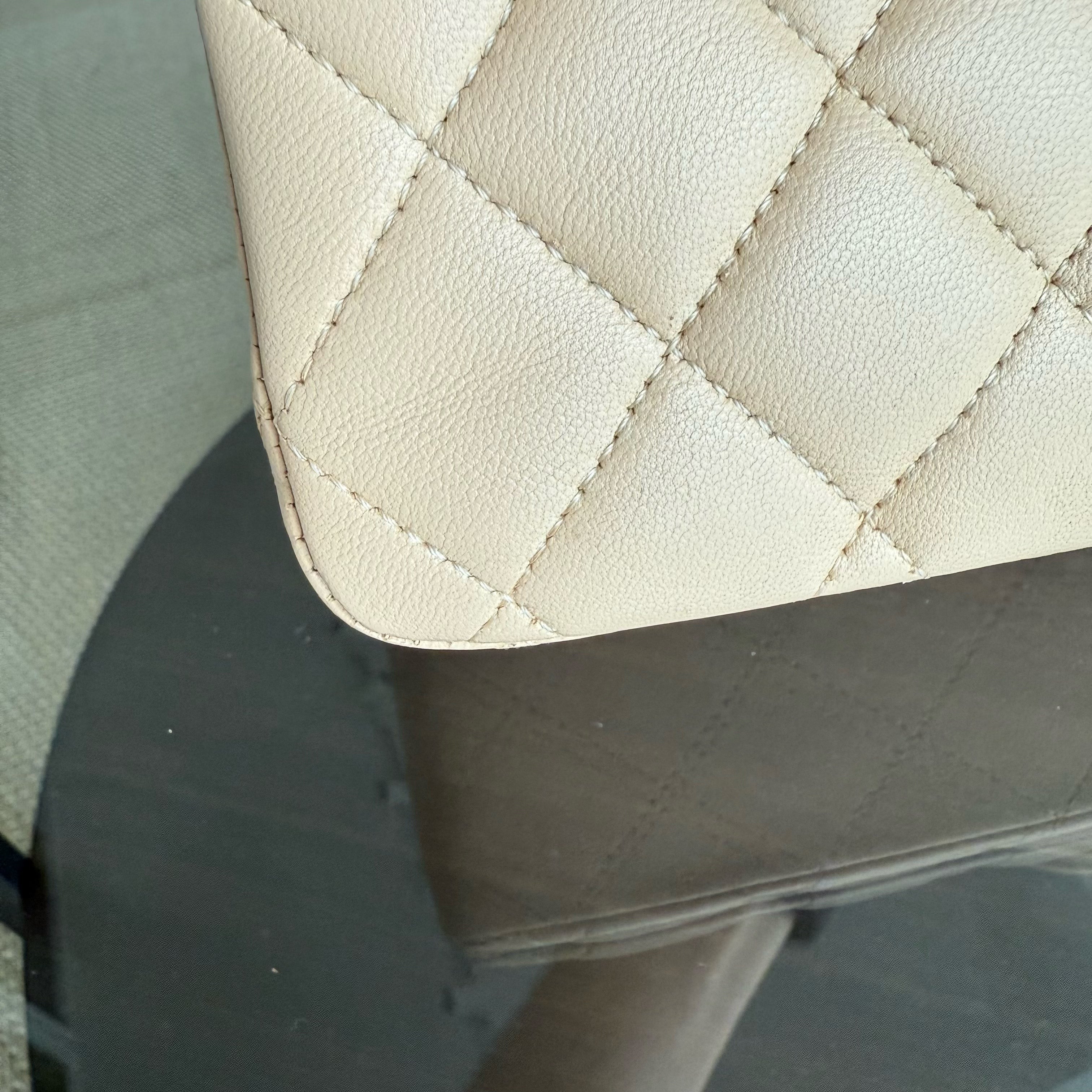 Chanel Classic Flap Medium - 25CM Quilted Lambskin Beige Gold Hardware Series 17