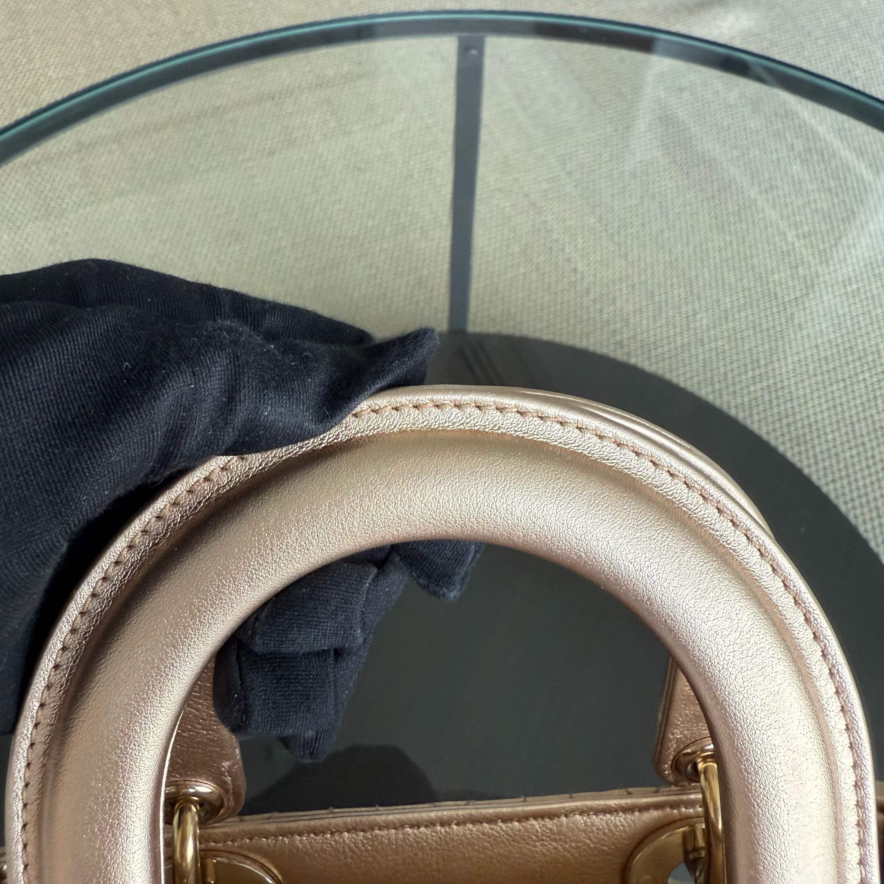 Dior Lady Small ABC - Cannage Lambskin MyABC Metallic Rose Gold Hardware