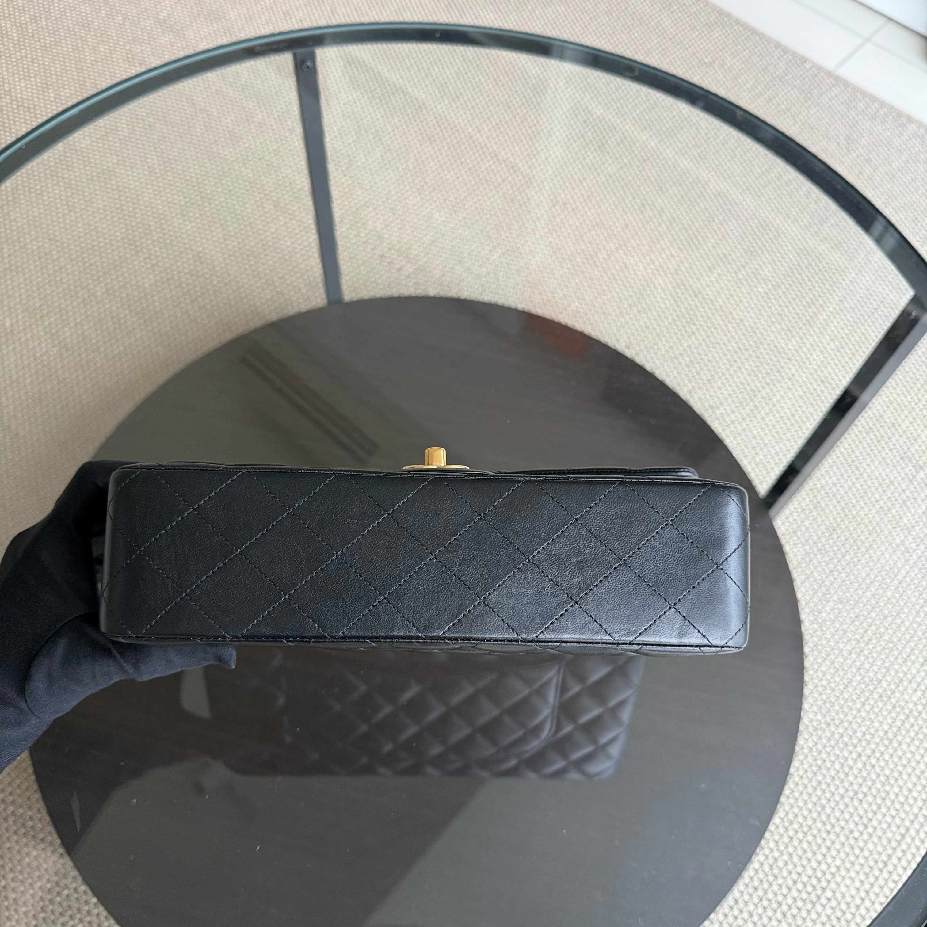 Chanel Classic Flap Medium - 25CM Quilted Lambskin Black Gold Hardware Series 18