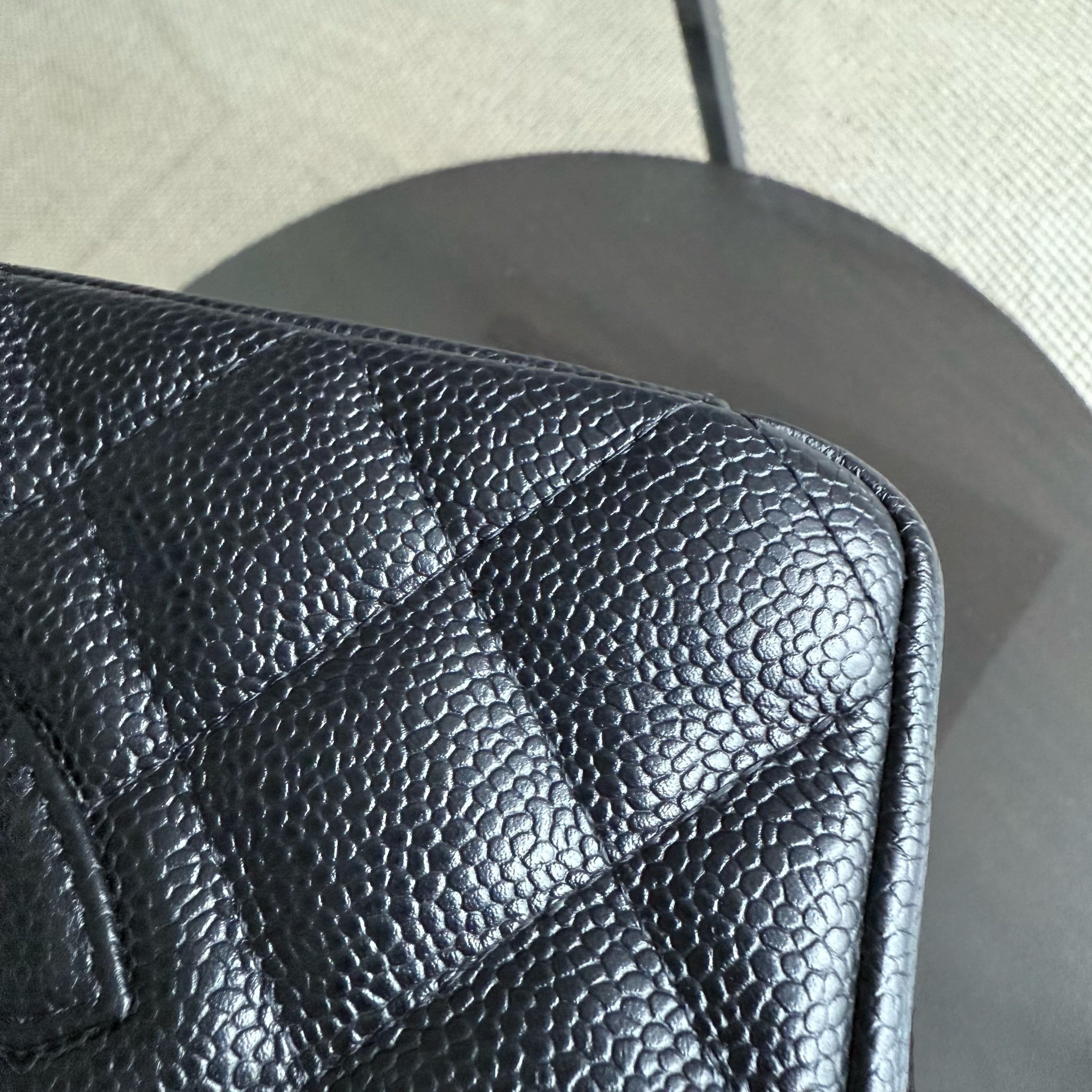 Chanel PST Petite Shopping Tote - Caviar Quilted Black Gold Hardware Series 8