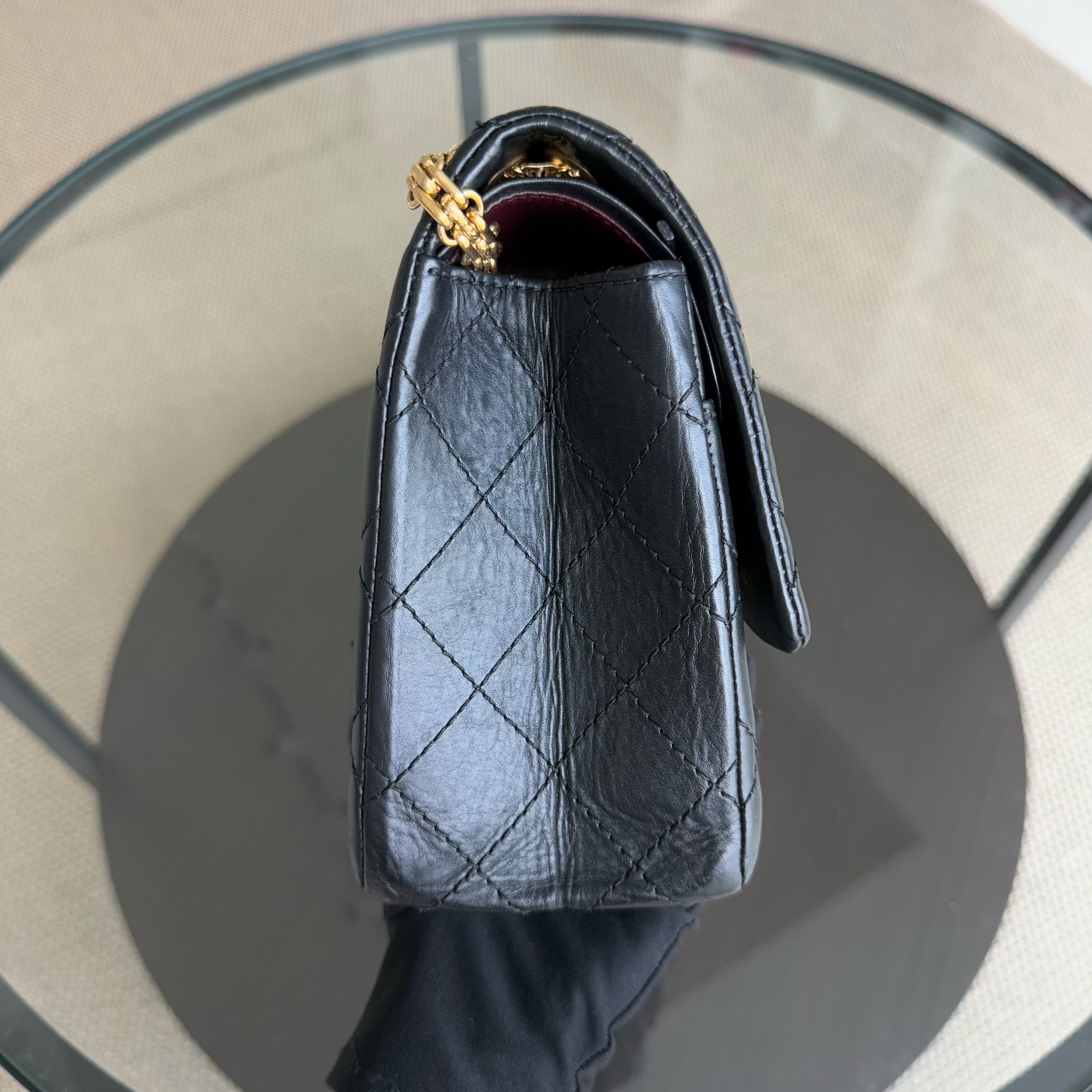 Chanel 2.55 Reissue 226 - Medium Calfskin Quilted Black Gold Hardware Series 15