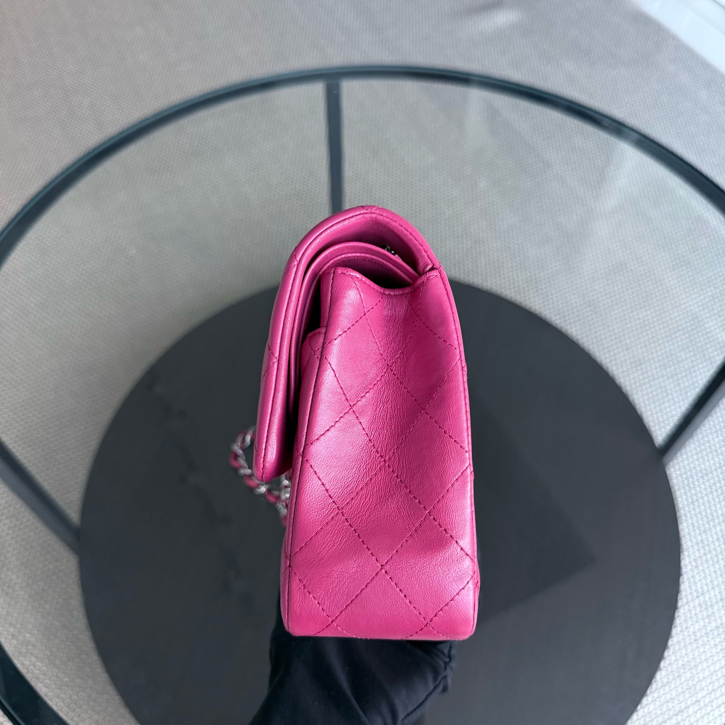 Chanel Classic Flap Medium - 25CM Quilted Lambskin Pink Silver Hardware Series 26