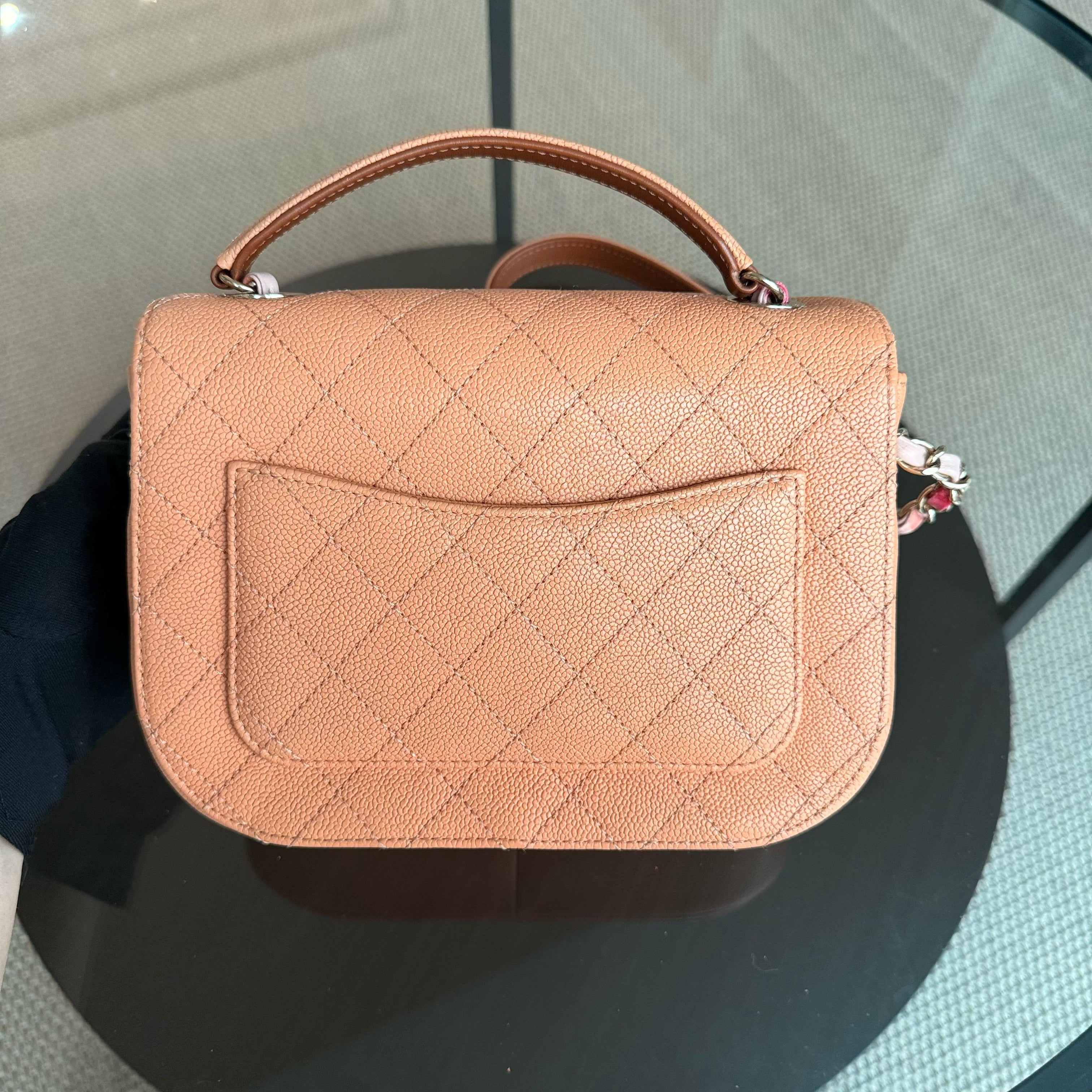 Chanel Coco Curve Cuba Small - Quilted Caviar Caramel Light Gold Hardware Series 23