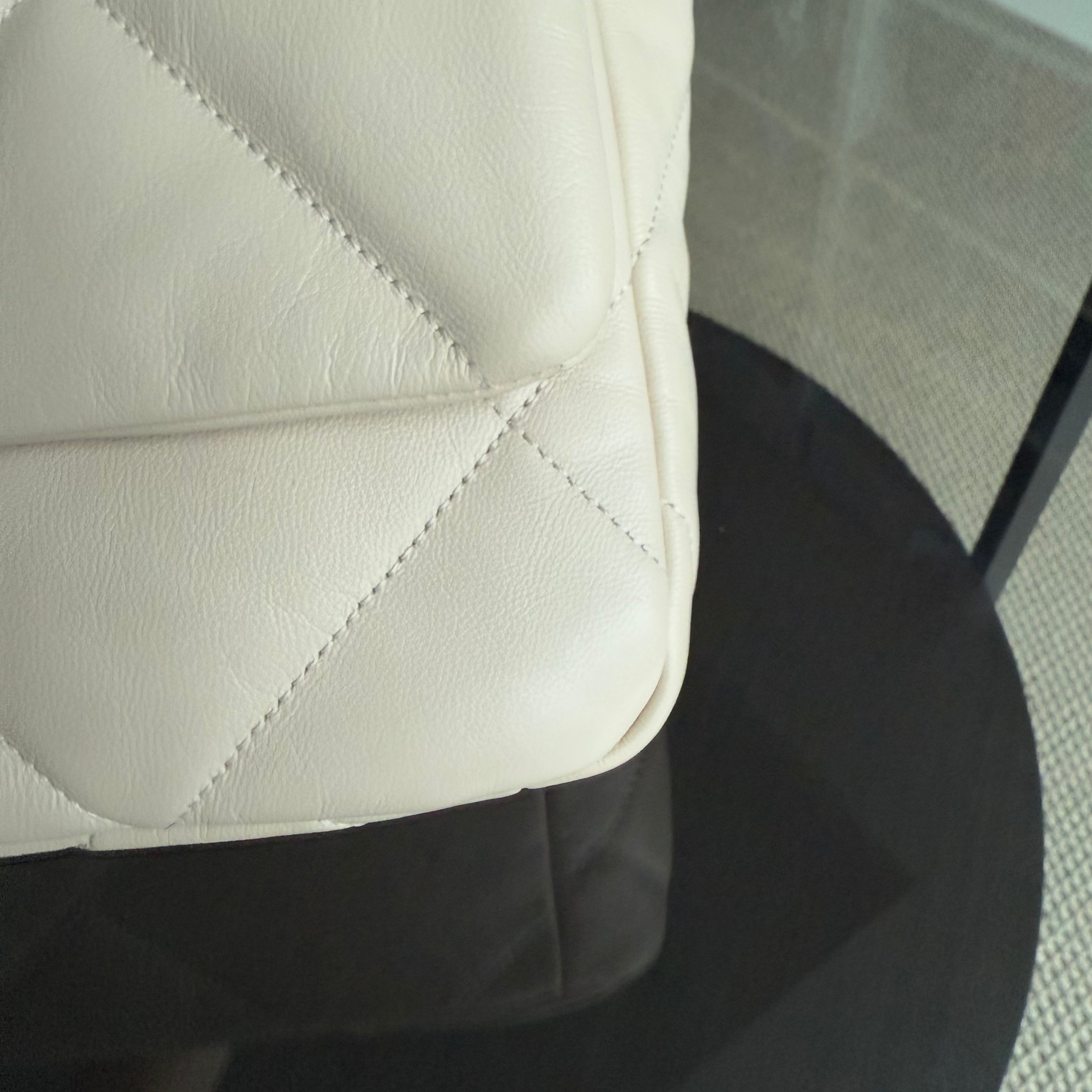 Chanel 19 Bag Small- C19 Quilted Goatskin Light Beige Cream Two-tone Hardware Series 30