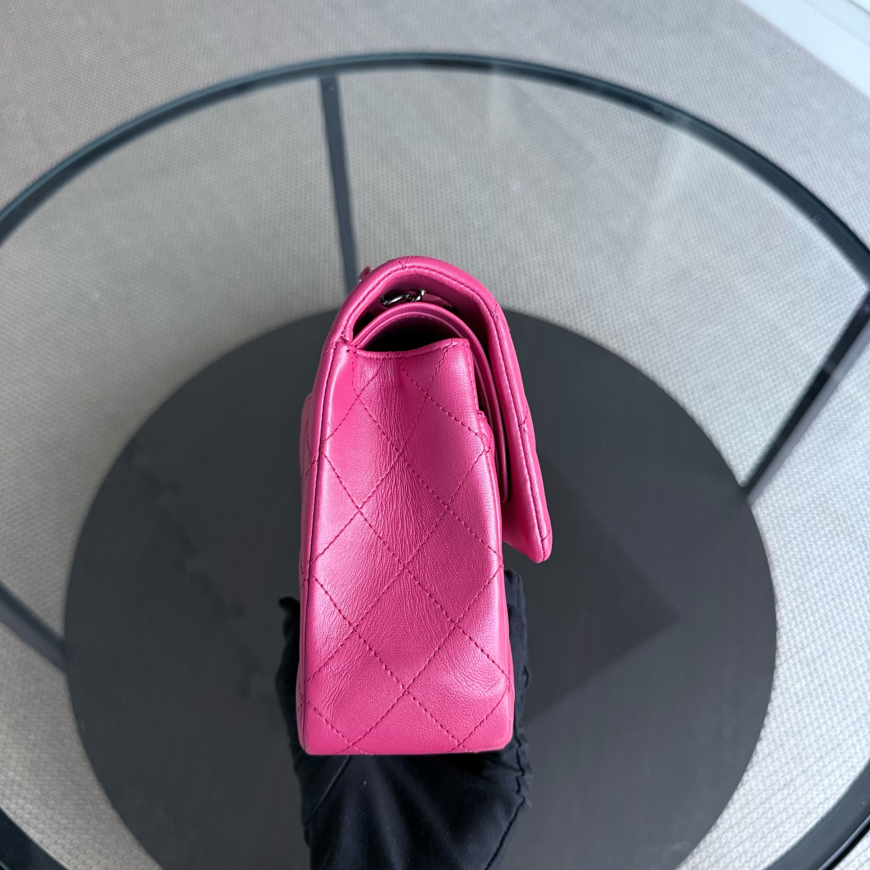 Chanel Classic Flap Medium - 25CM Quilted Lambskin Pink Silver Hardware Series 26