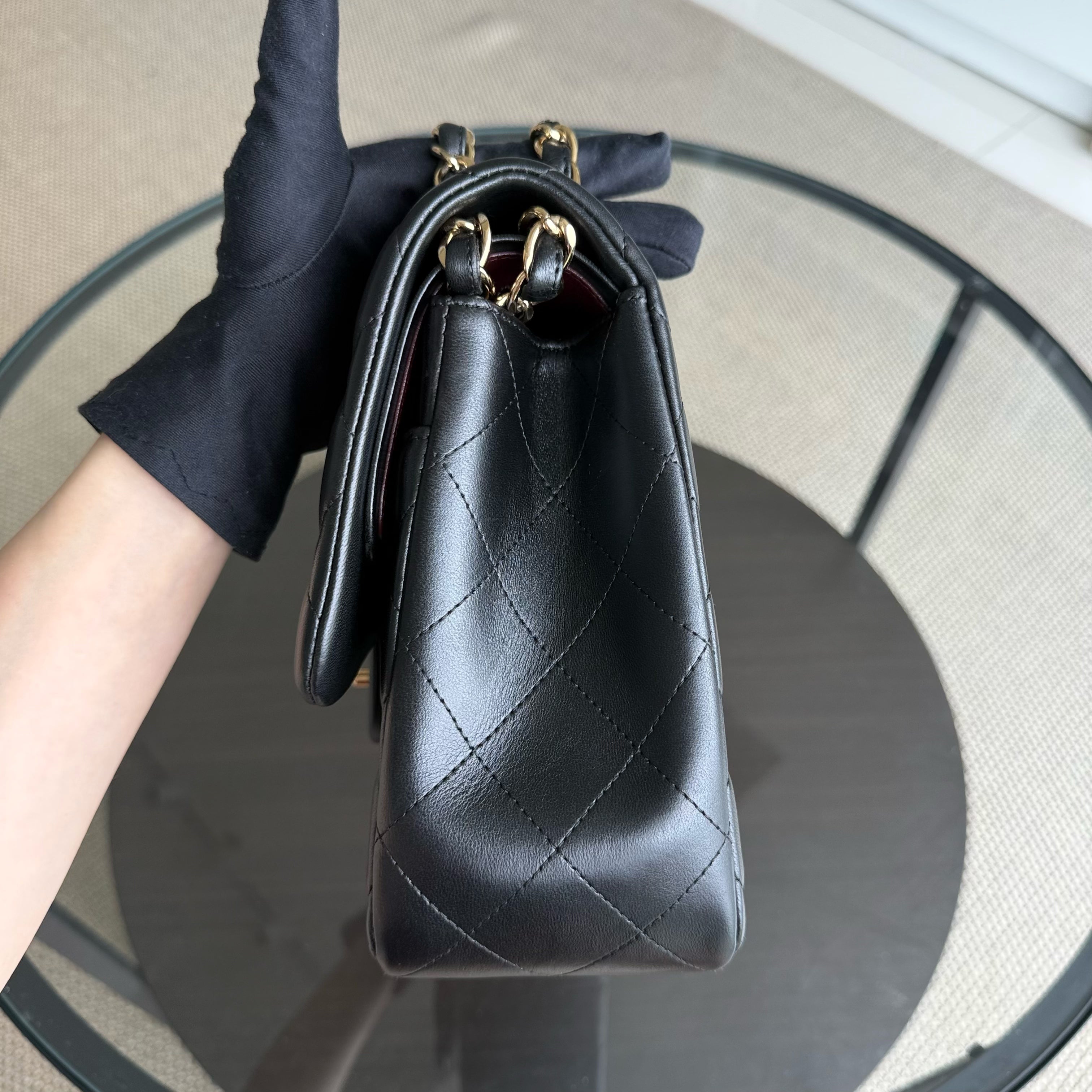 Chanel Classic Flap Jumbo - 30CM Quilted Lambskin Double Flap Black Gold Hardware