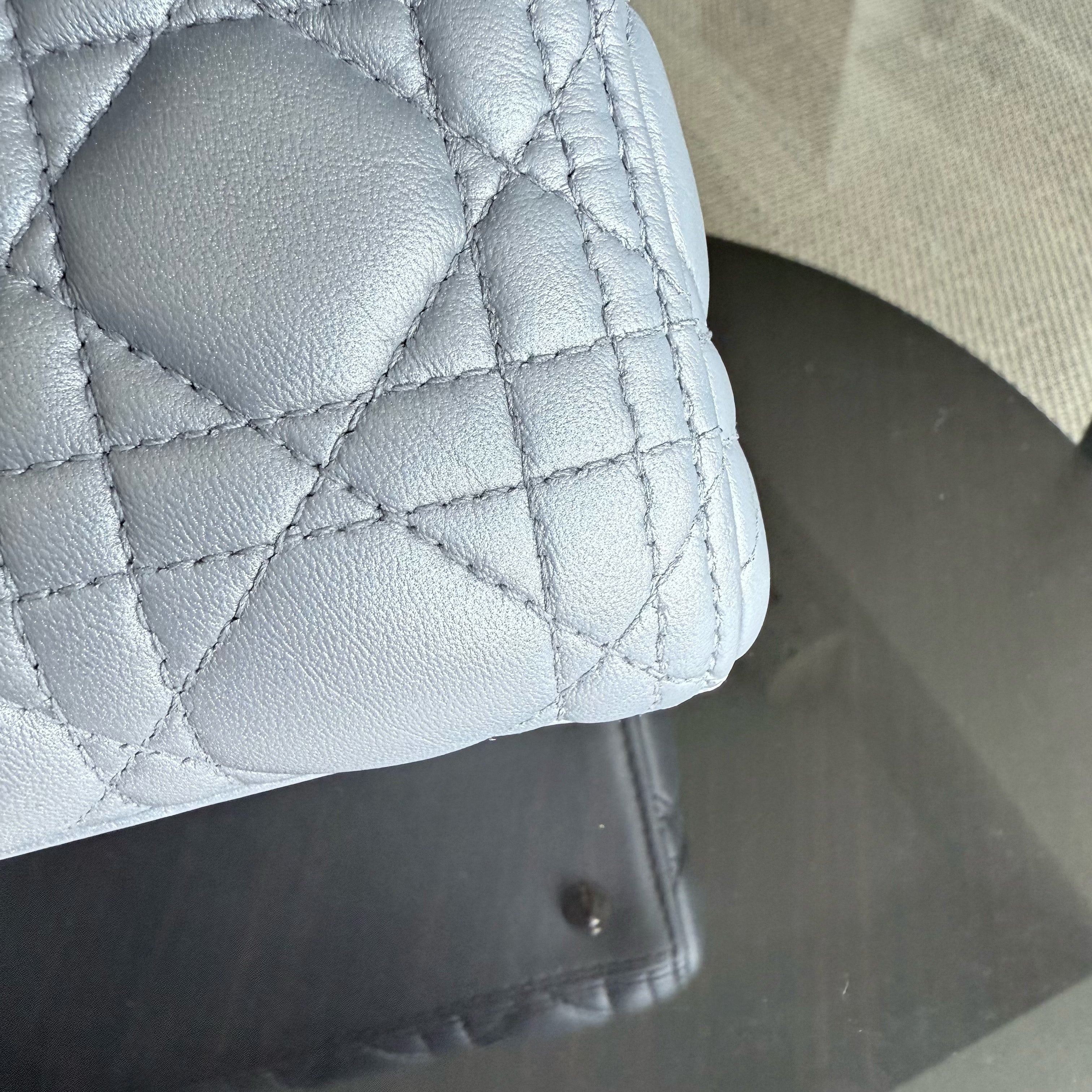 Dior Lady Medium - Cannage Lambskin Silver Gold Hardware