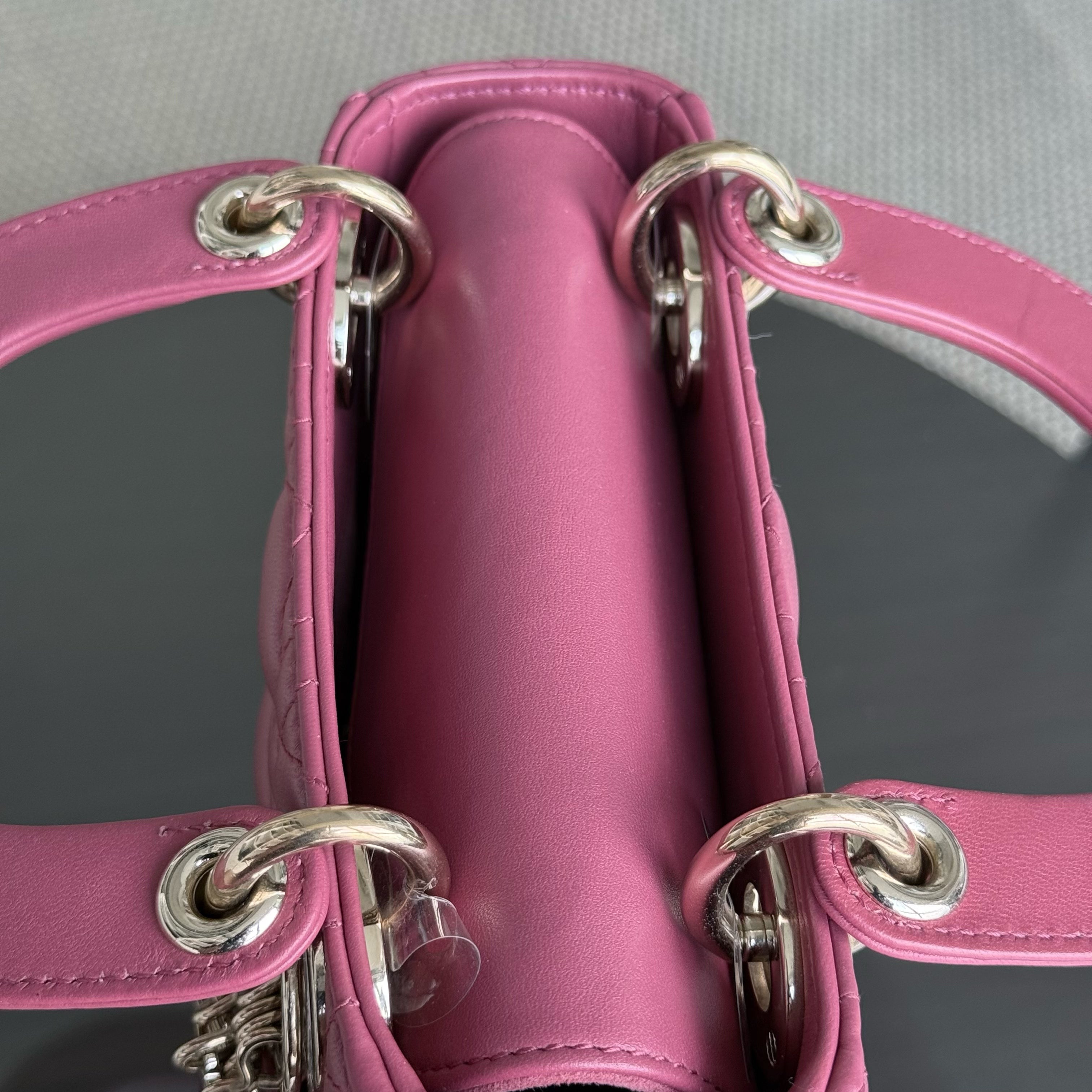 Dior Lady Mini - New Version All Pink Cannage Flap Bag Gold Hardware