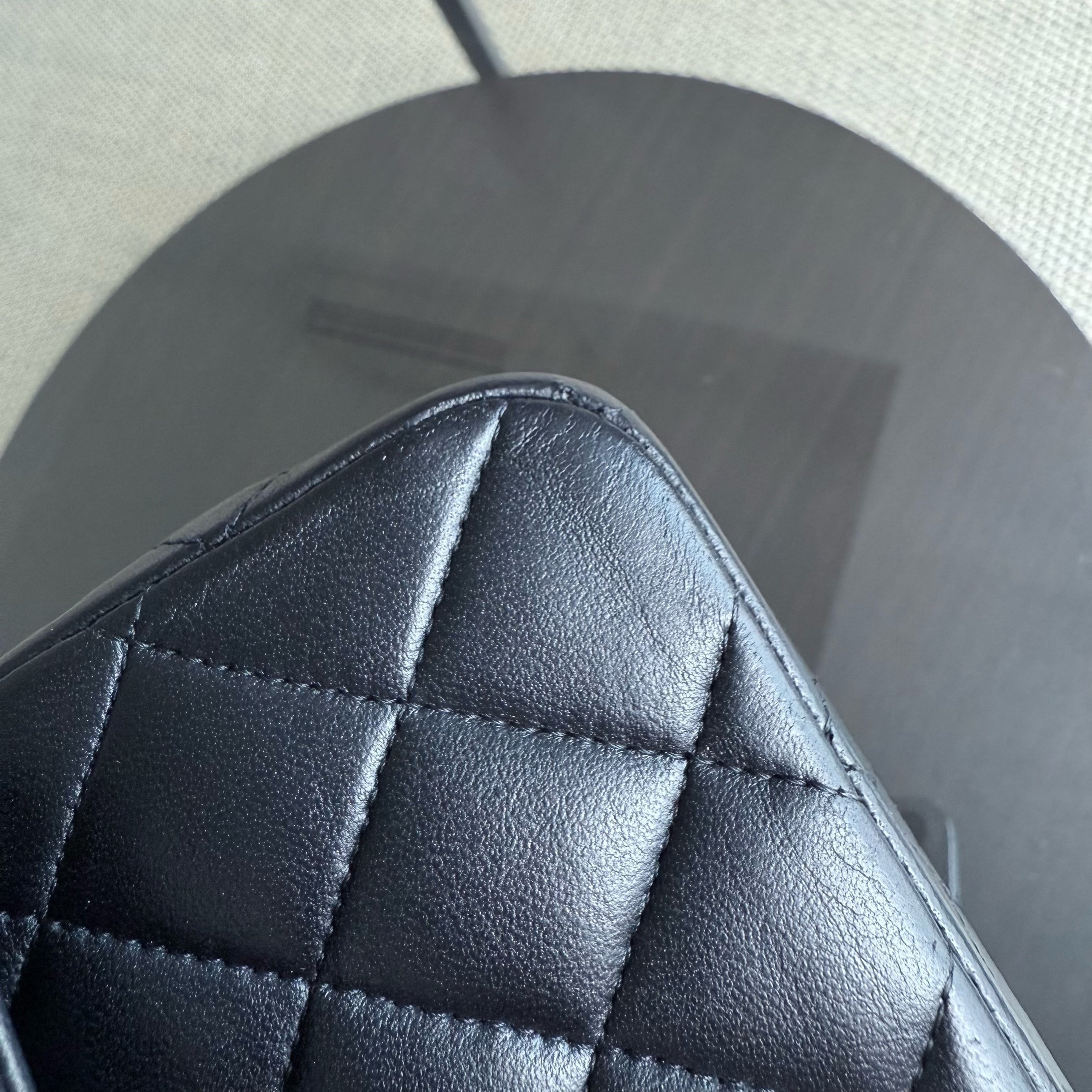 Chanel Classic Flap Small - 23CM Quilted Lambskin Black Gold Hardware Series 16