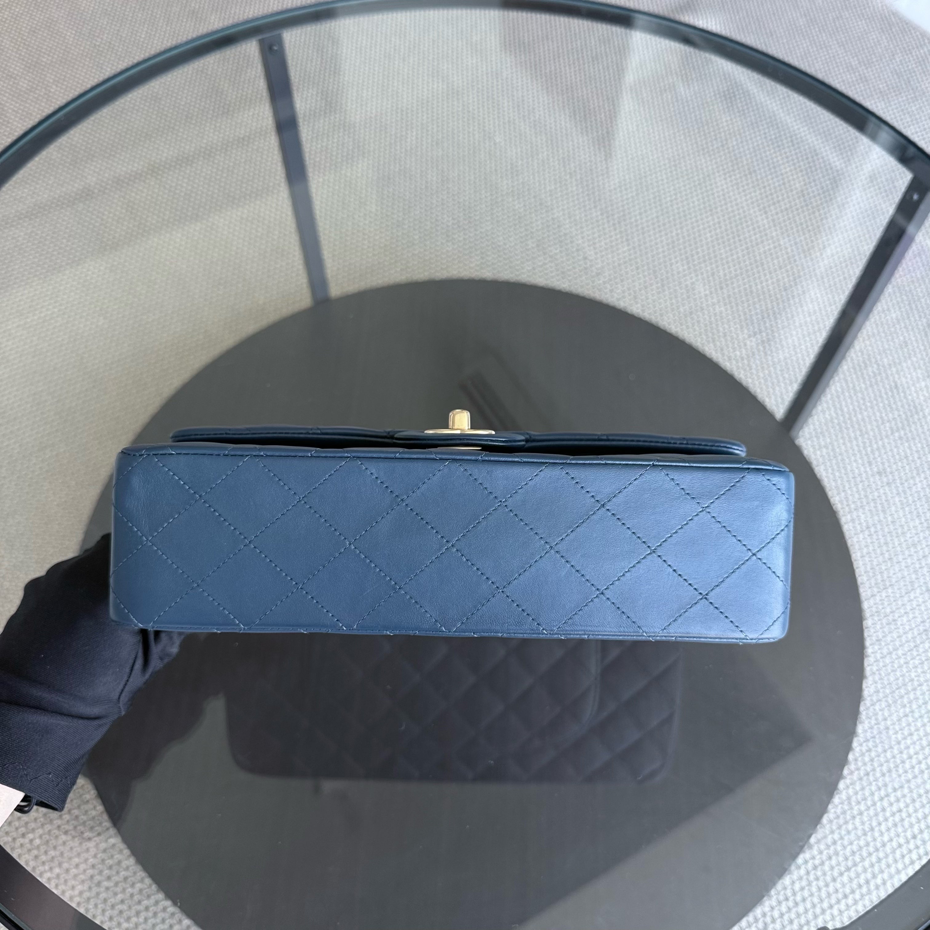 Chanel Classic Flap Medium - 25CM Quilted Lambskin Blue Gold Hardware Series 13