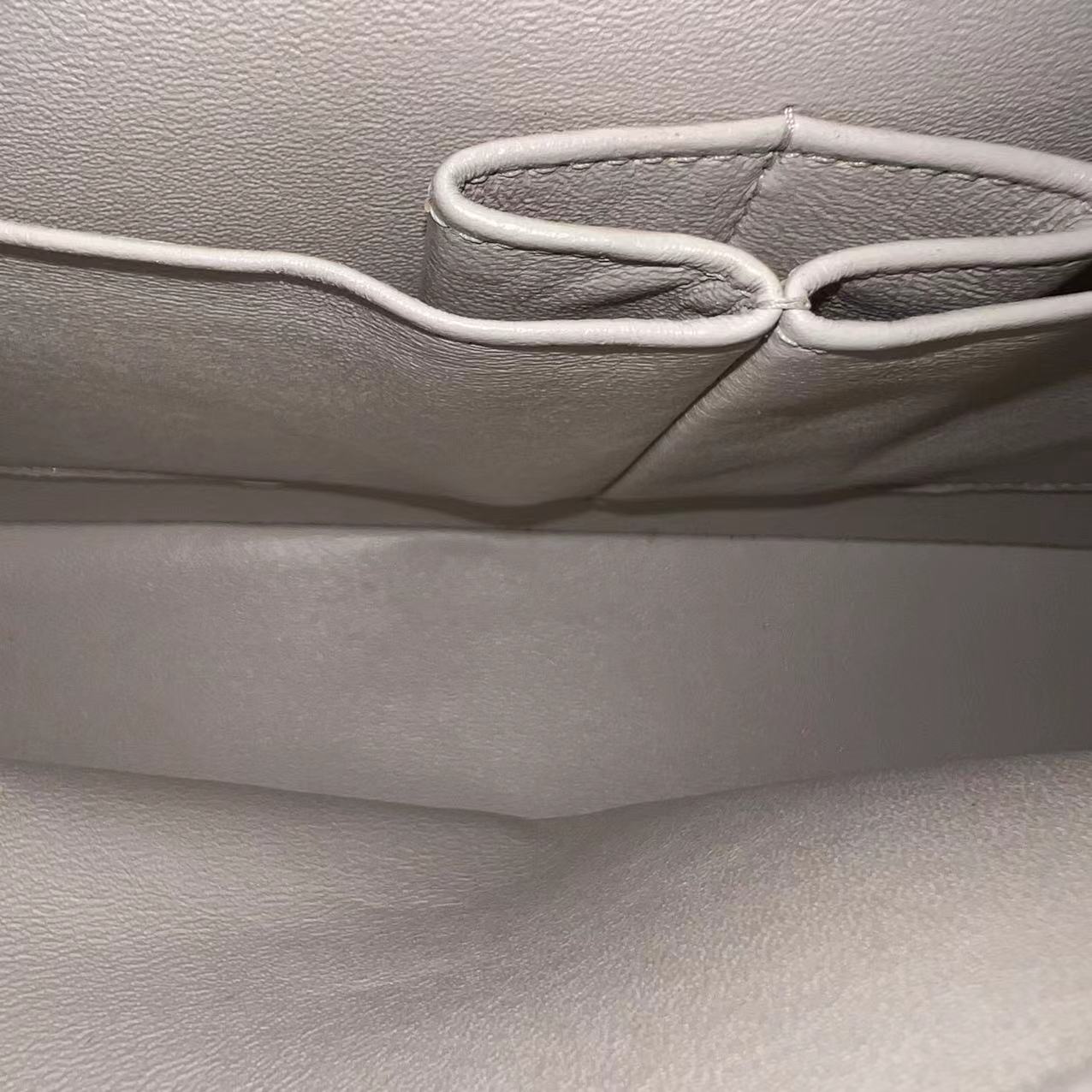 Balance of Chanel Classic Flap - Medium 25CM Caviar Chevron White Cream Silver Hardware Series 26