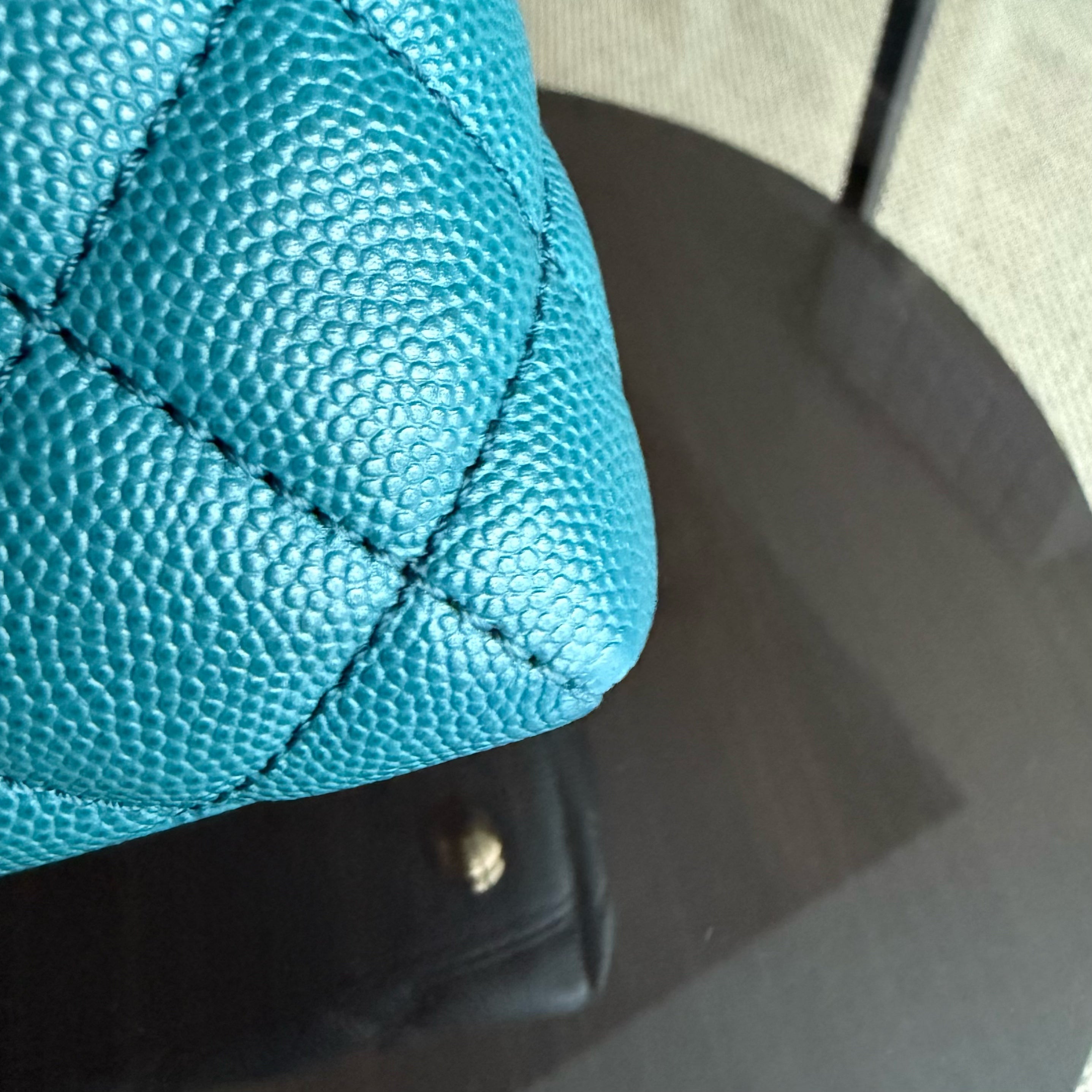 Chanel Coco Handle Small - Caviar Quilted Blue Gold Hardware Series 28