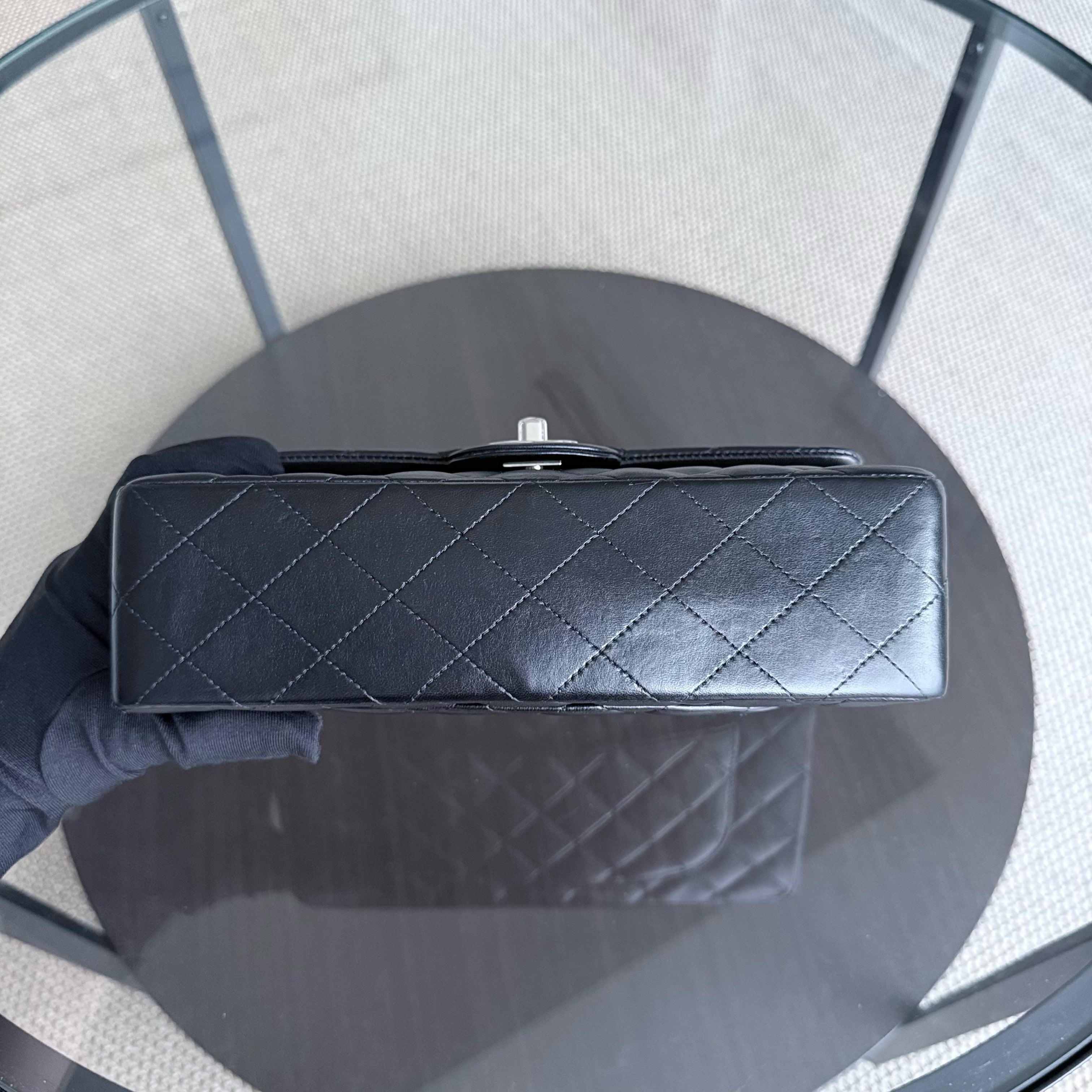 Chanel Classic Flap Small - 23CM Quilted Lambskin Black Silver Hardware Series 14