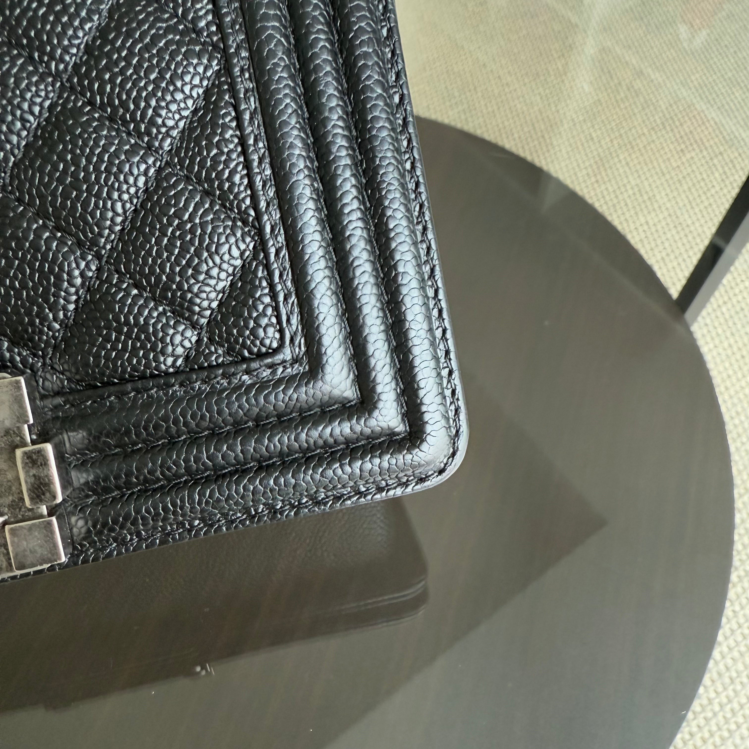 Chanel Boy Small - Caviar 20CM Quilted Black Ruthenium Silver Hardware Series 23