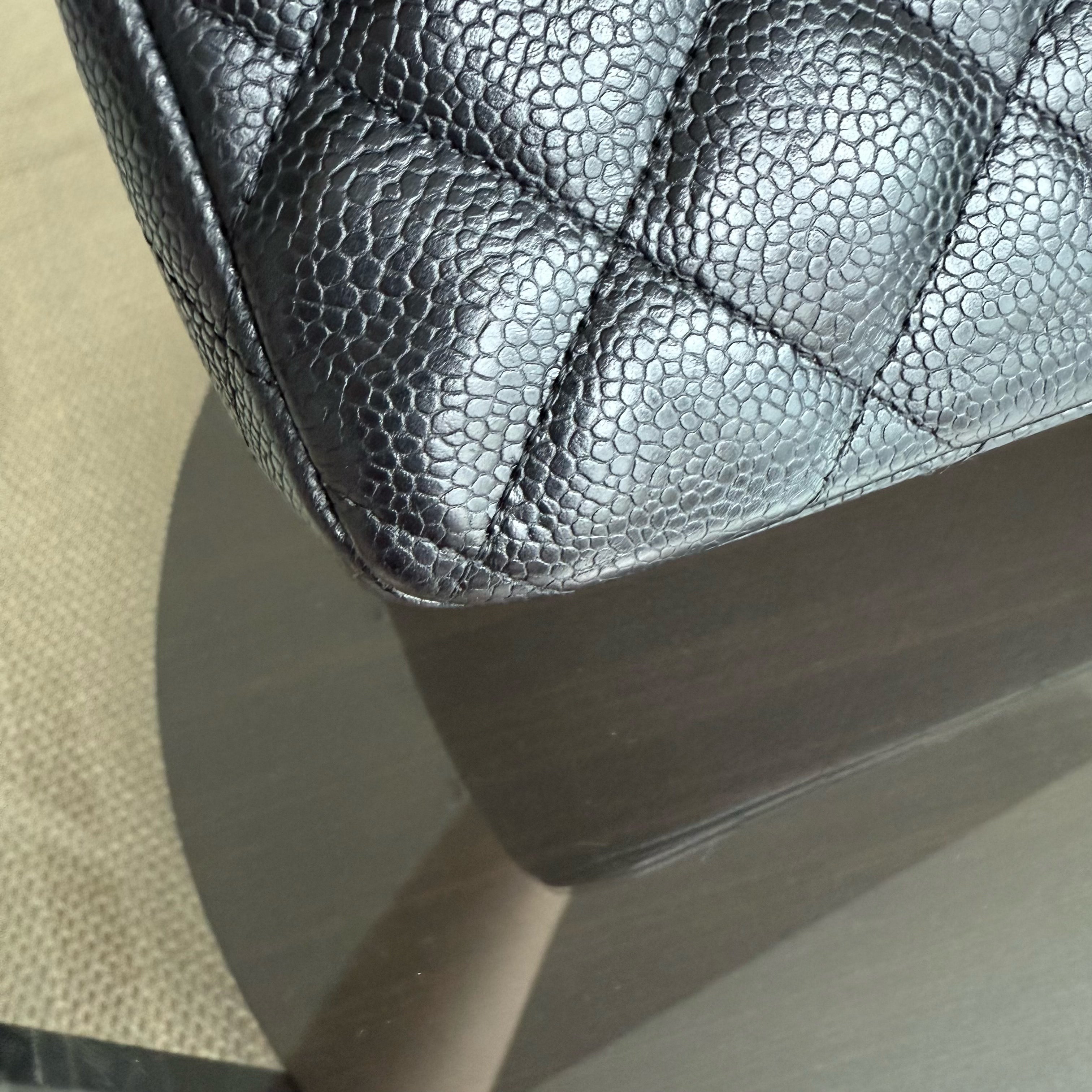 Chanel Classic Flap Jumbo - Caviar Double Flap 30CM Quilted Black Gold Hardware Series 15