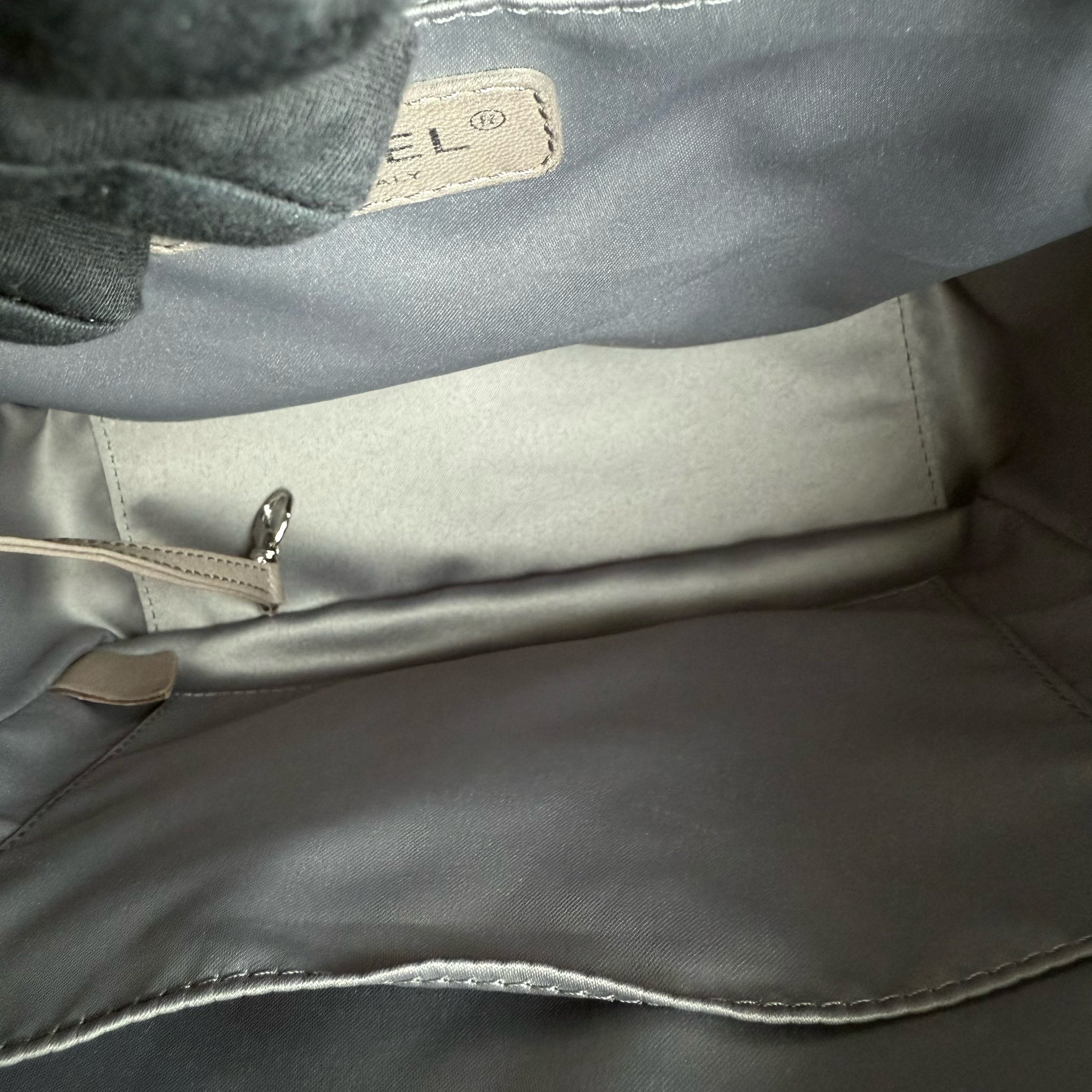 Chanel PST Petite Shopping Tote - Caviar 24CM Quilted Dark Blue Silver Hardware Series 15