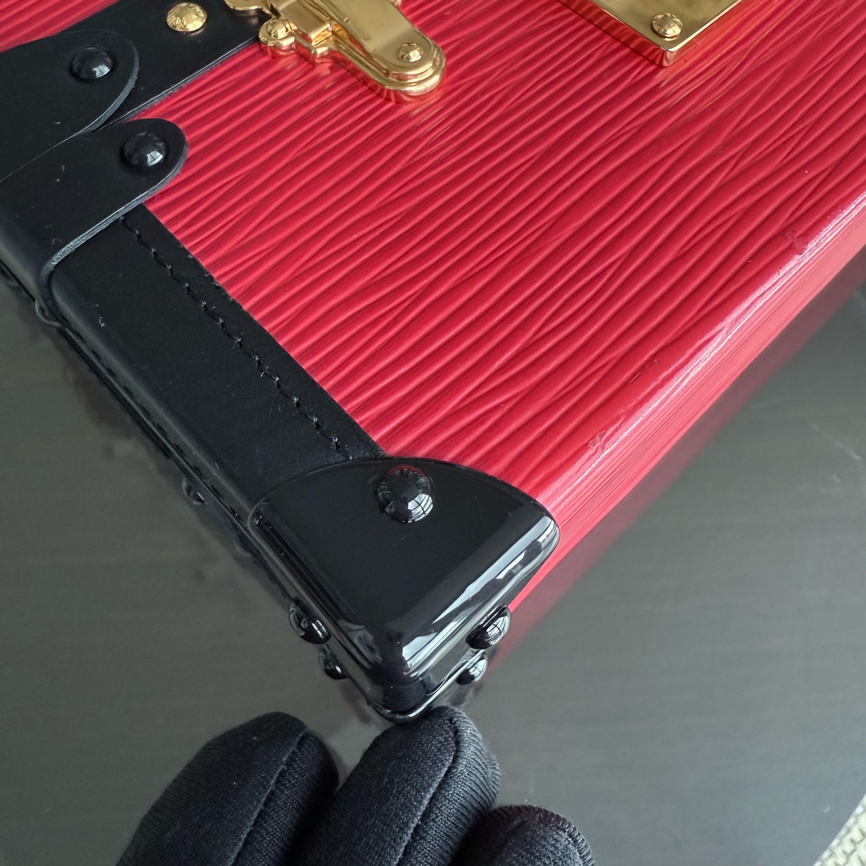 Louis Vuitton Petite Malle - New Edition EPI Leather Red Box Shoulder Bag Gold Hardware Microchip